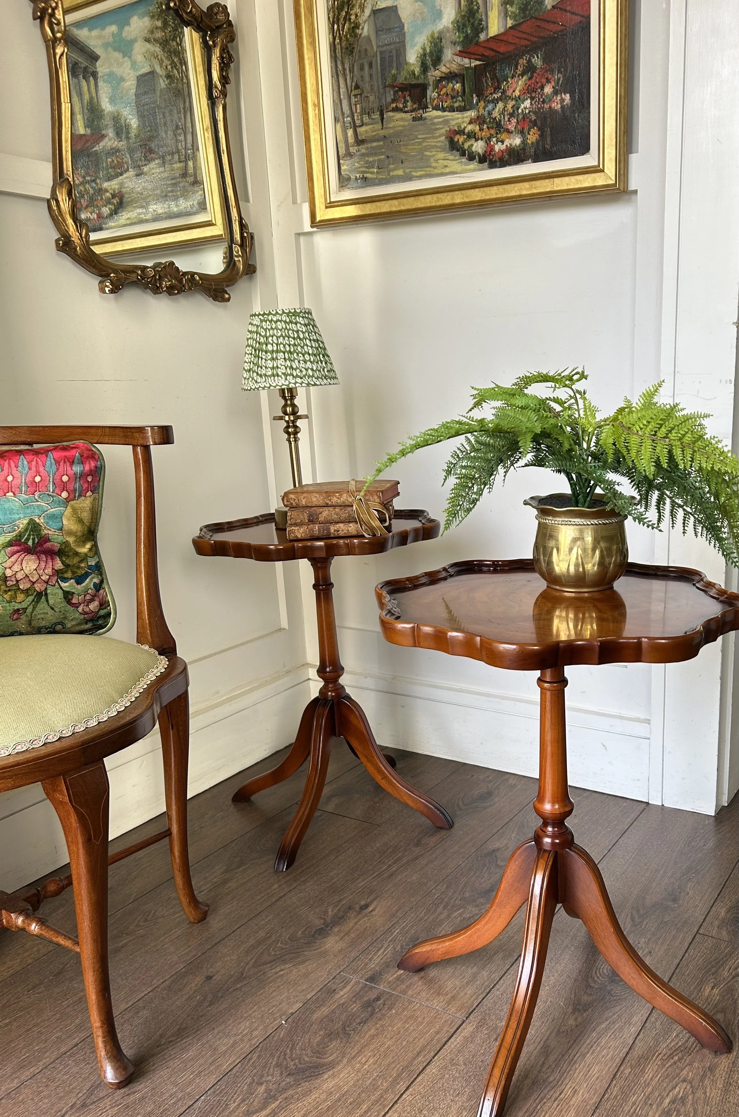 Pair of Mahogany Pedestal Wine Tables