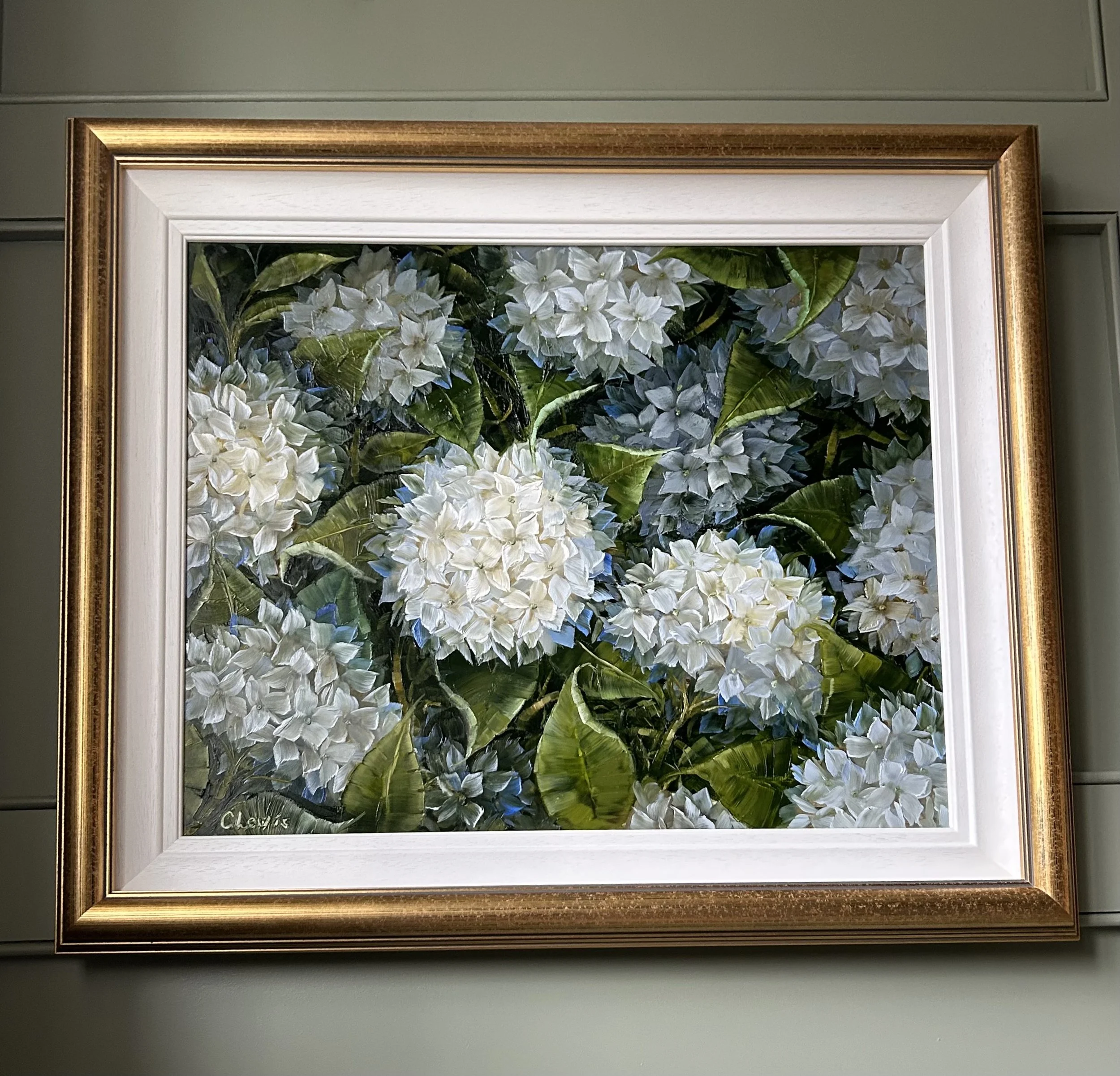 “Mystical Garden” Framed Oil On Board By Cathy Lewis