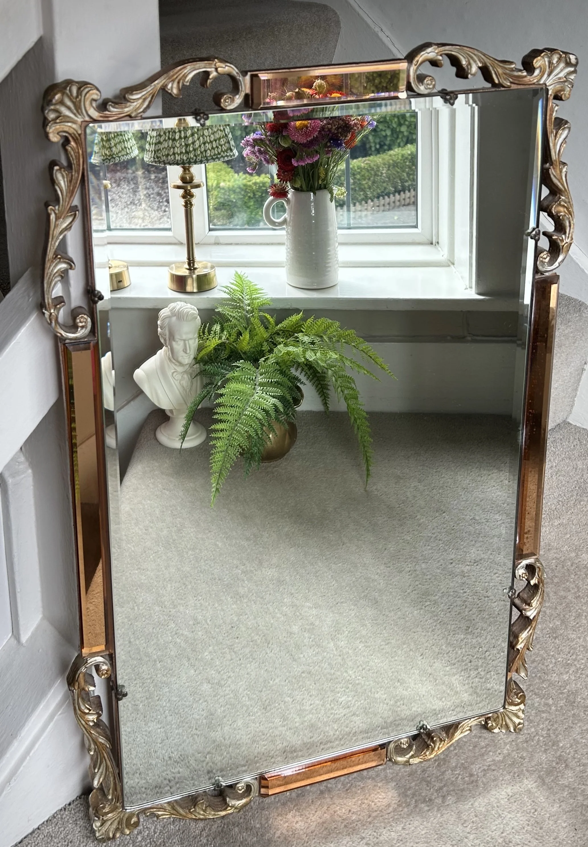 Bevelled & Stain Glass Mirror