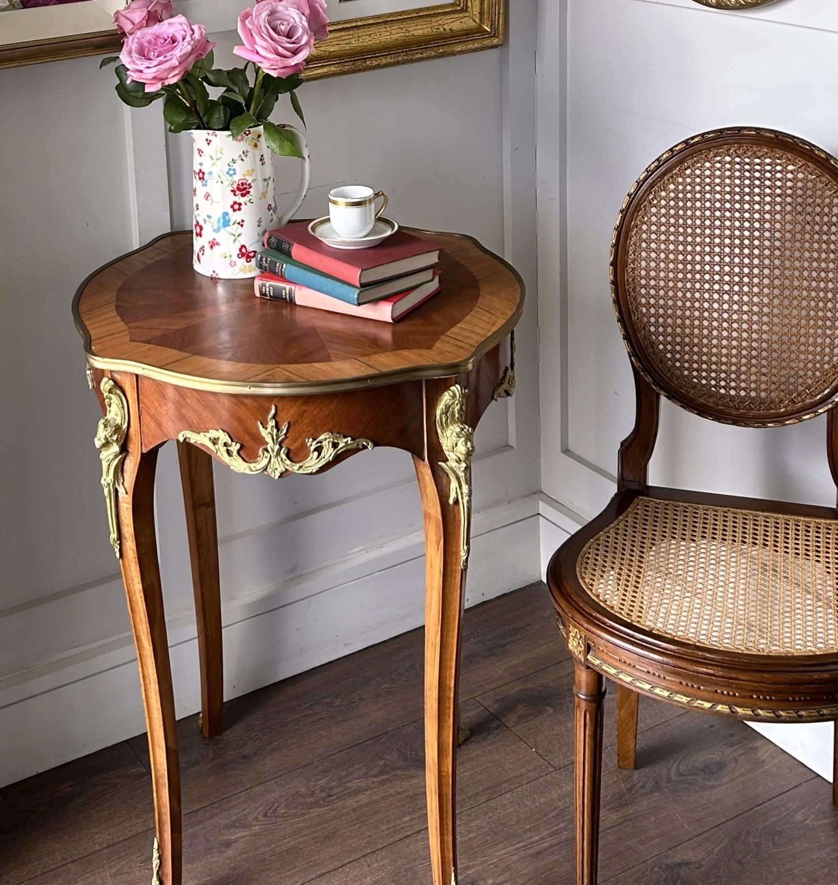 French Kingwood Lamp Table With Brass Ormolu Mounts