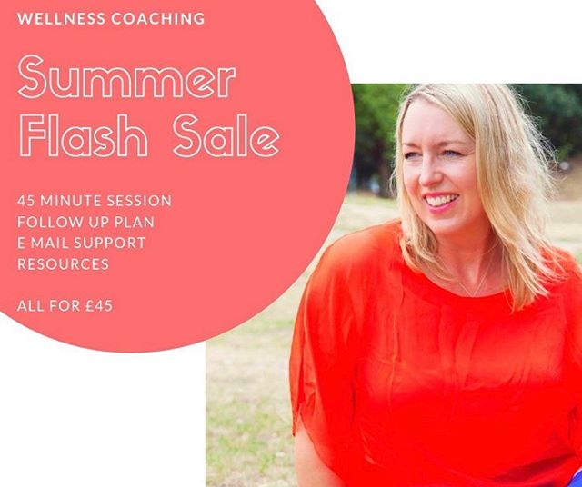 Summer flash sale! 
if you are thinking about improving your health but feel overwhelmed and struggling to get started it might be time for you to consider a wellness coach. .
Wellness coaching is there to help you gain the knowledge, skills, tools a