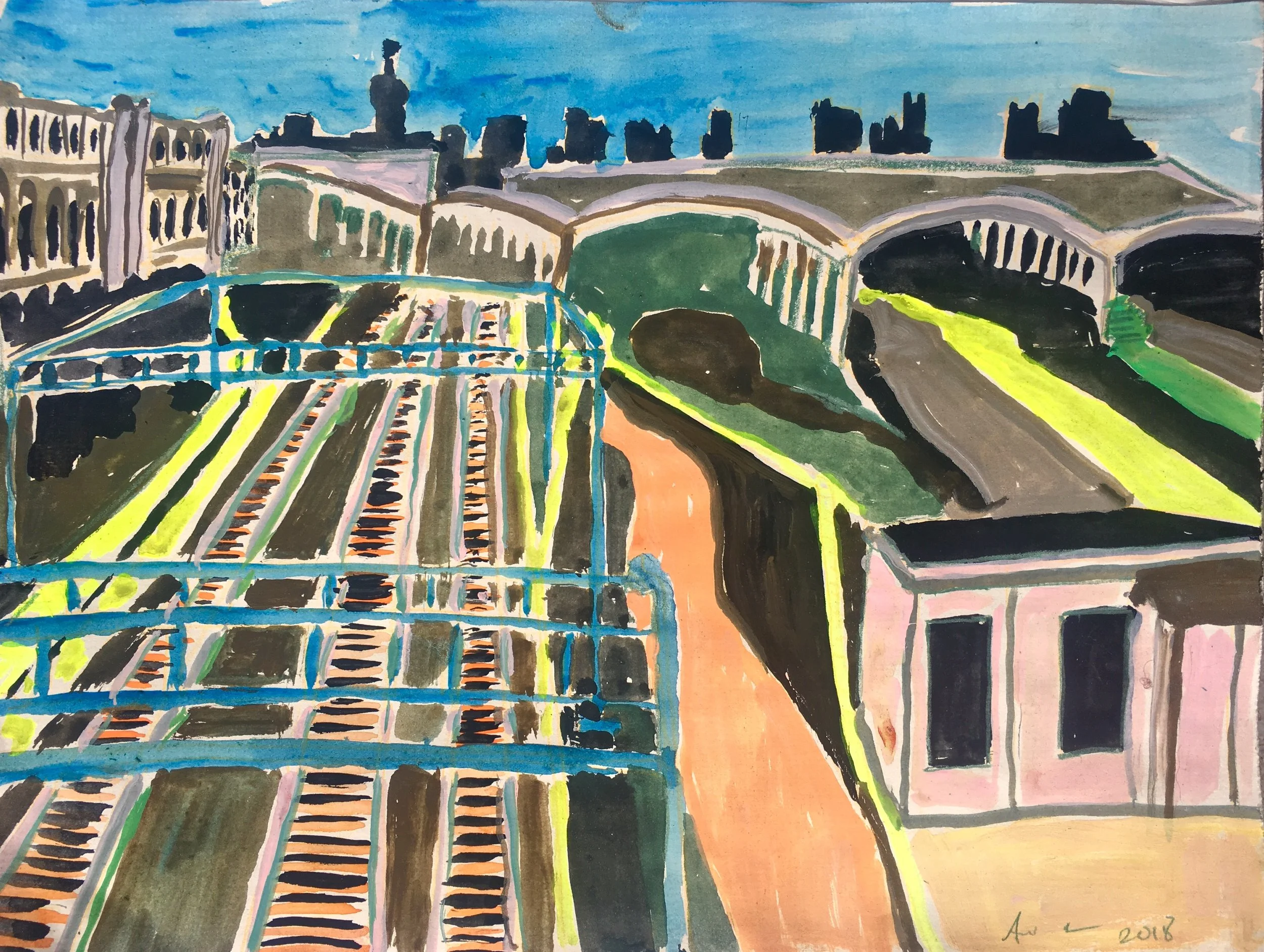 Ami Tallman, untitled, gouache on paper, 12 by 9 inches, August 2018