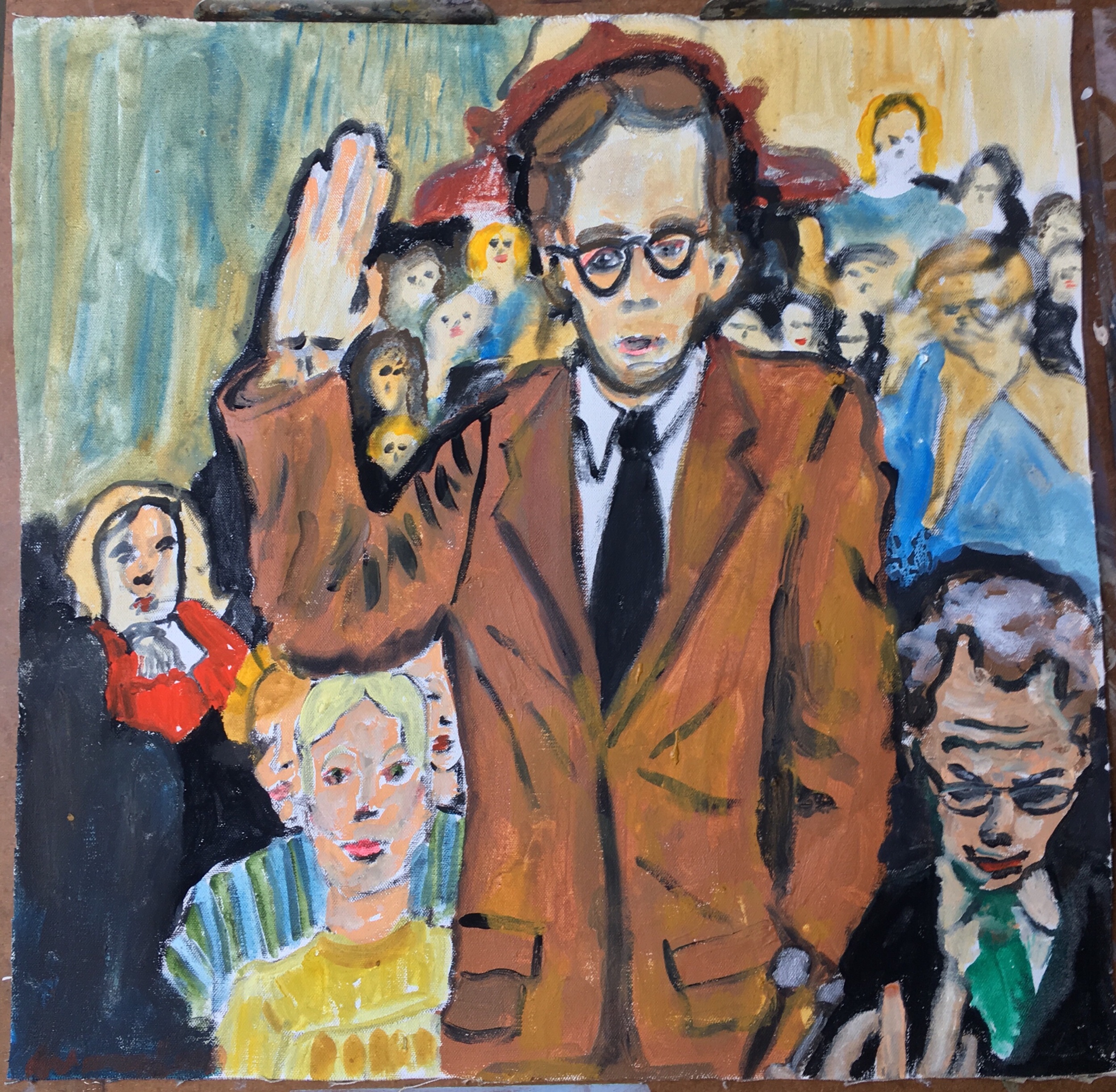 Ami Tallman, John Dean, gouache and oil on canvas, 7” x 8”, 2019 Available. Contact regarding exhibition or sale.