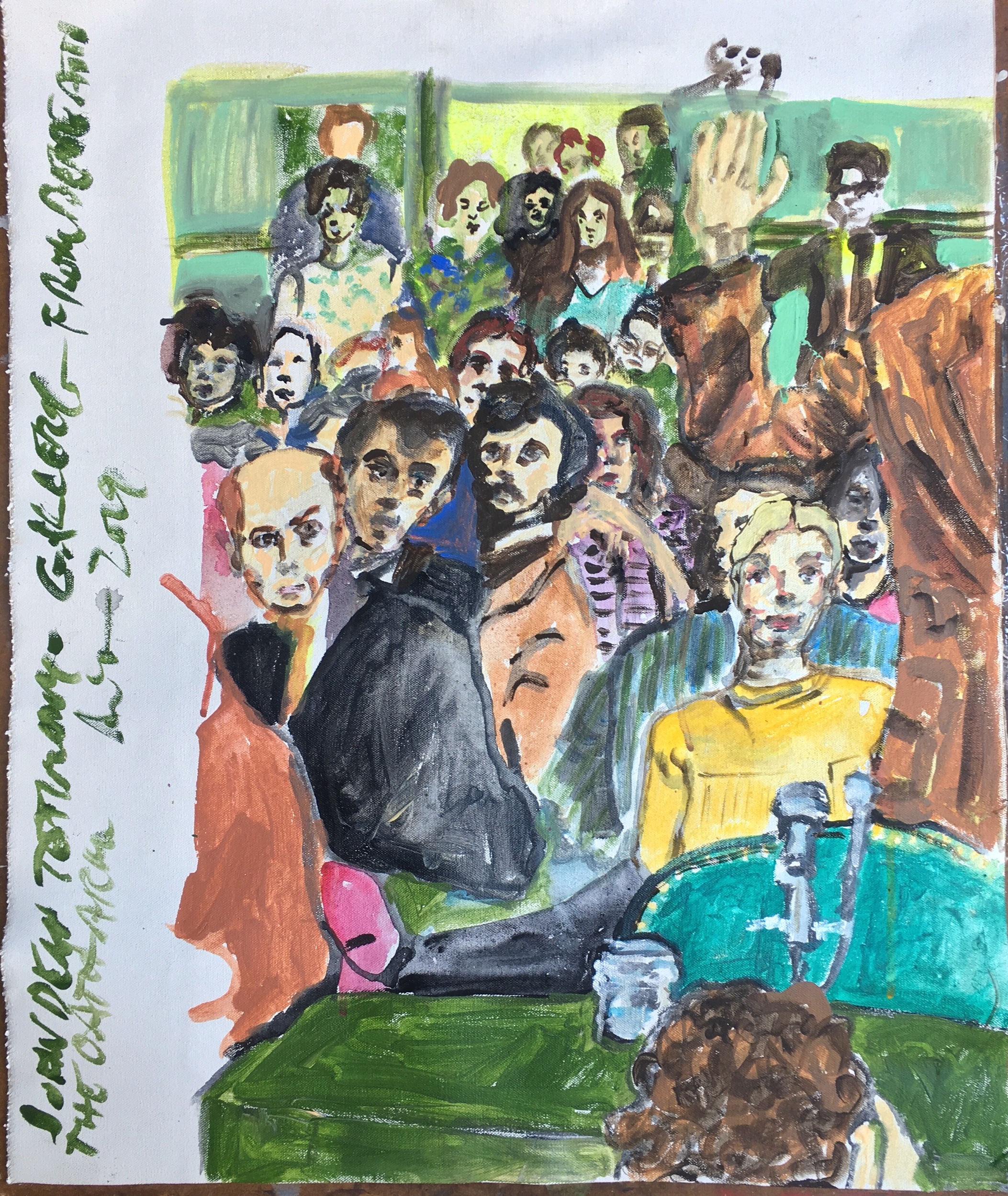 Ami Tallman, John Dean Testimony, gouache and oil on canvas, 24” x 19.5”, 2019 Available. Contact me regarding exhibition or sale.