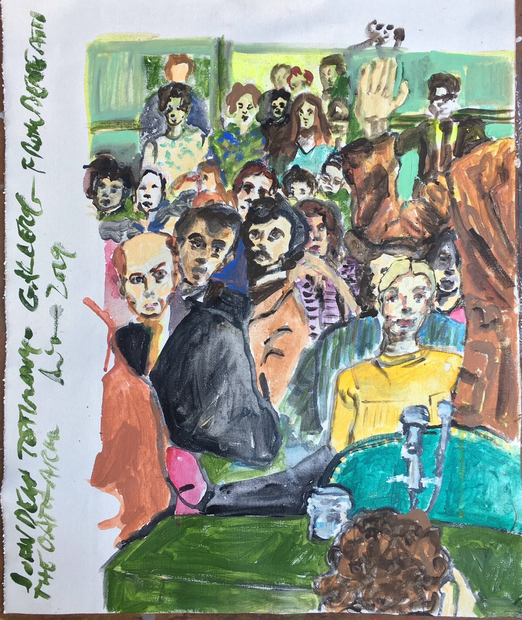 Ami Tallman, John Dean Testimony, gouache and oil on canvas, 24” x 19.5”, 2019Available. Contact me regarding exhibition or sale.