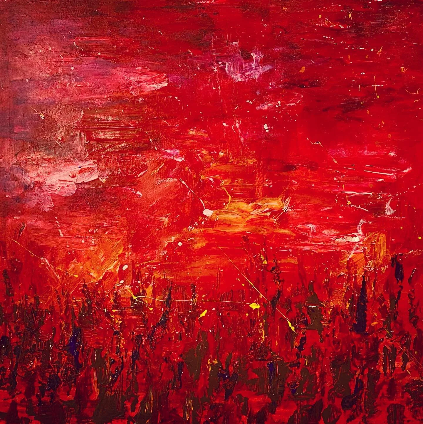 Art today&hellip; Blood Moon Beach Rave

Happy to be creating again ❤️
#acrylicpainting #abstractart