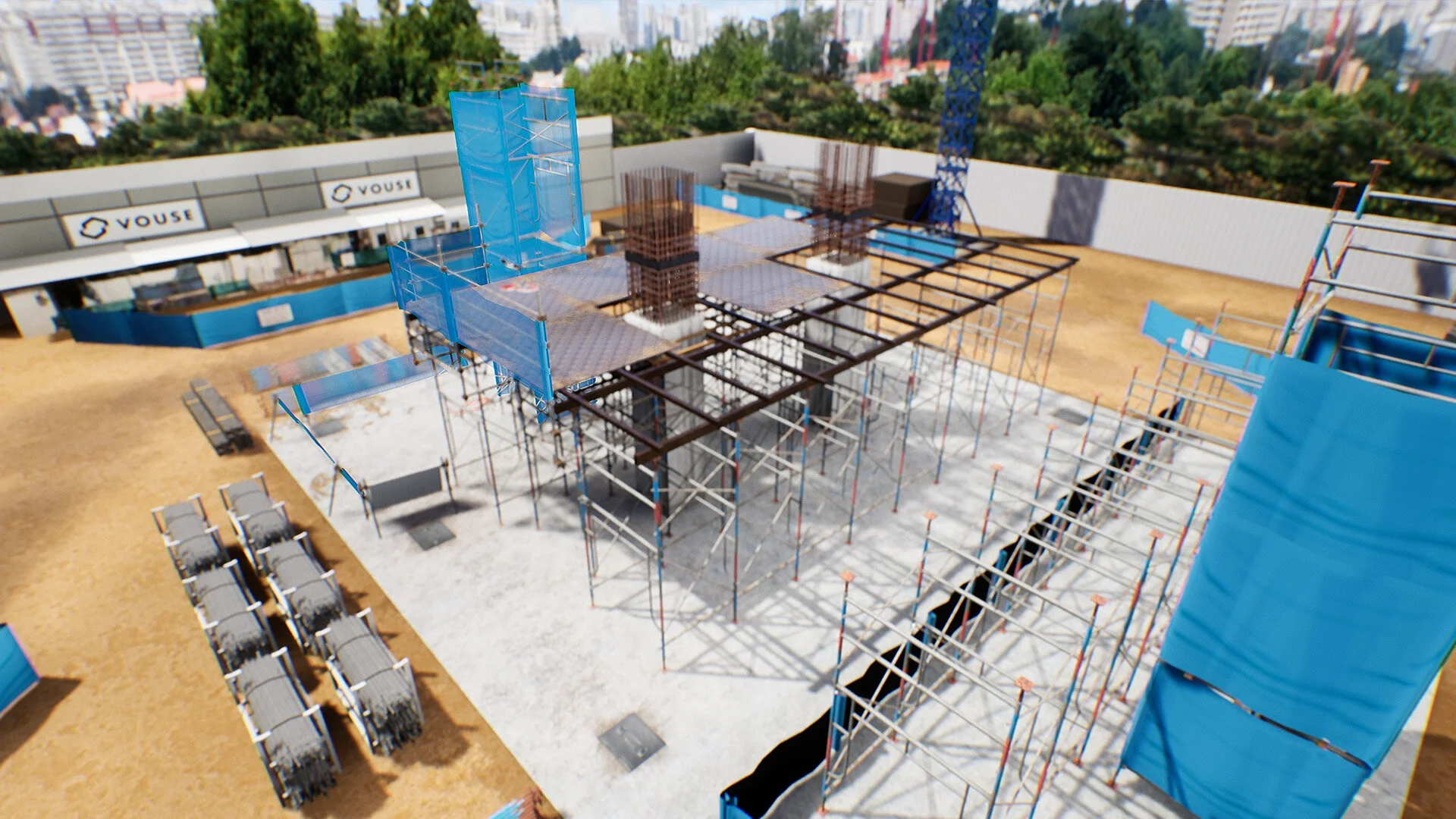 To create the training scenario, an entire construction site was virtually recreated with photo-textures to increase the level of realism and immersion in the scenario. In future, more training scenarios will be created to allow workers to familiari…