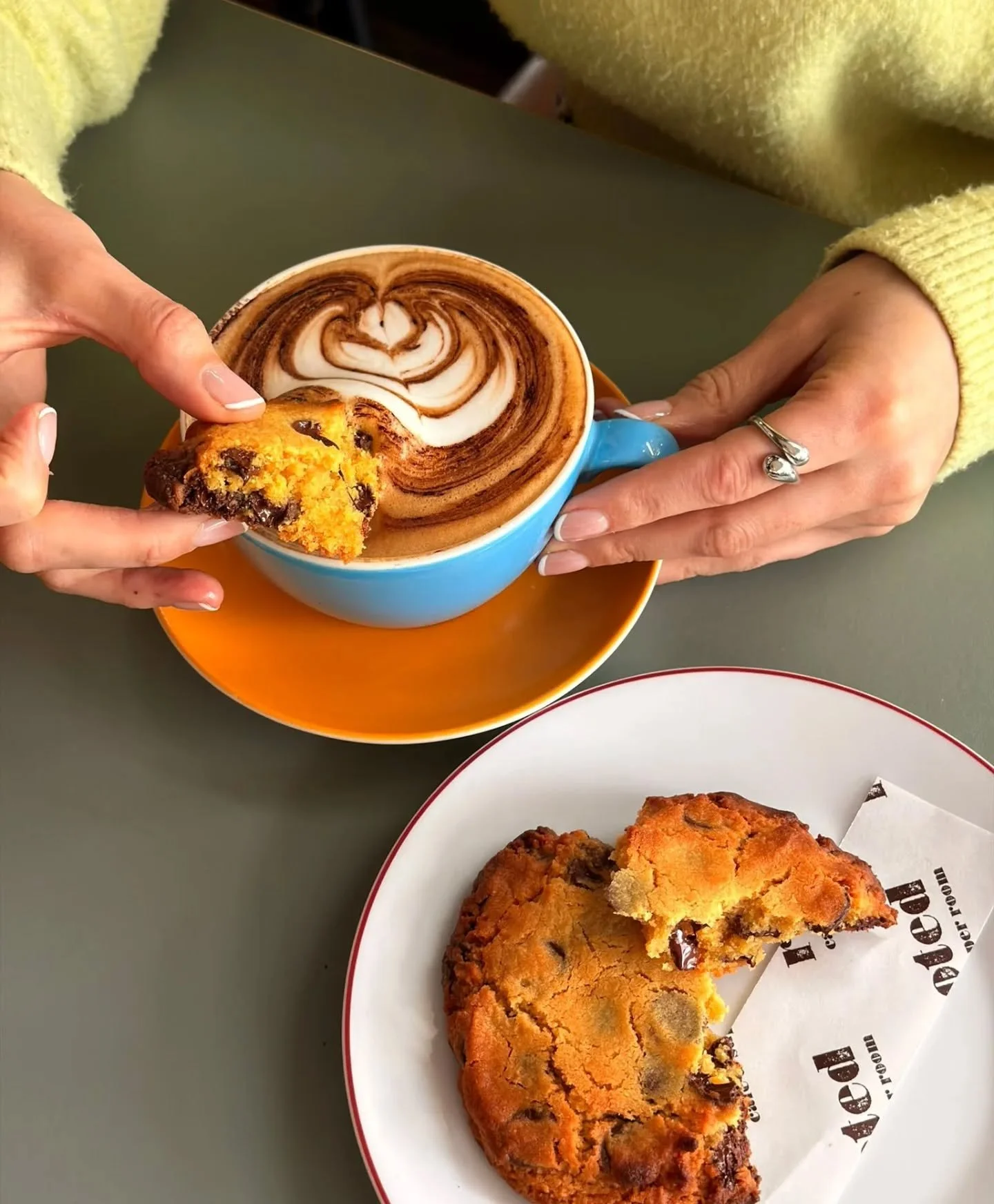 The simple joys in life a chocolate chip cookie dipped in your cappuccino ✨️ a simple moment of joy alone or shared ✨️

Did you know we make our cookies in-house and our very own rooted espresso blend, You can purchase our coffee to take home with yo
