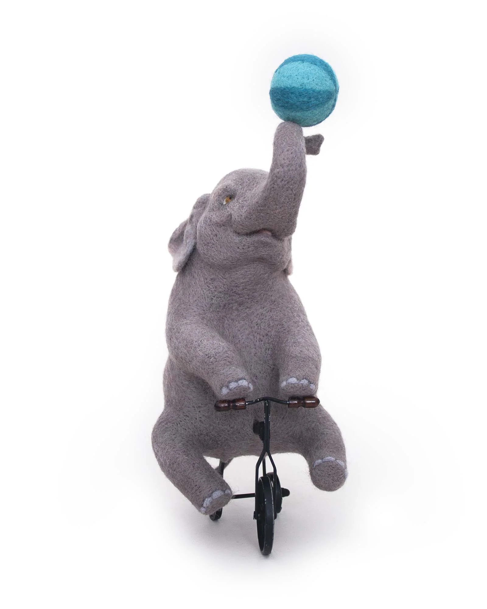 Needle Felted Elephant On Wheels