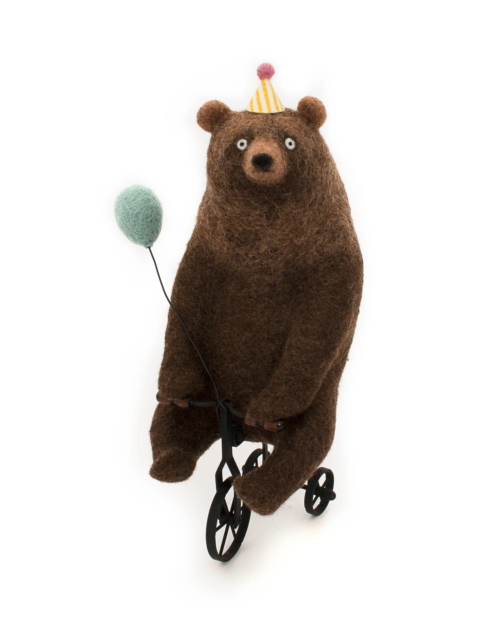 Needle Felted Grizzly Bear On Wheels