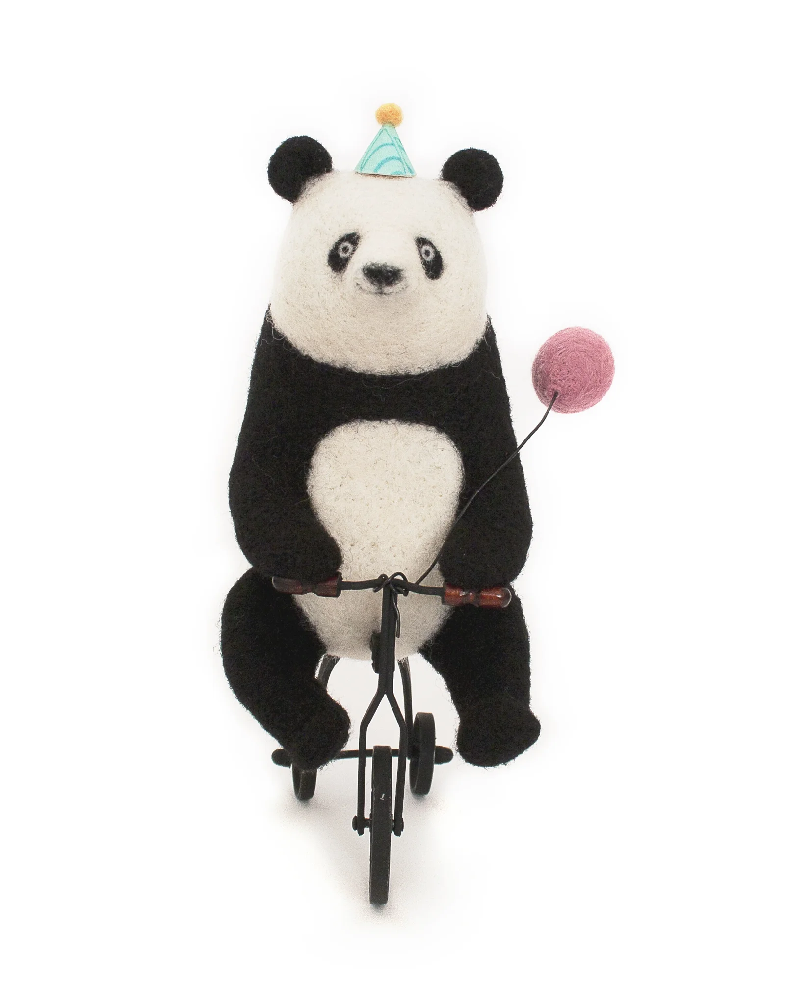 Needle Felted Panda Bear On Wheels