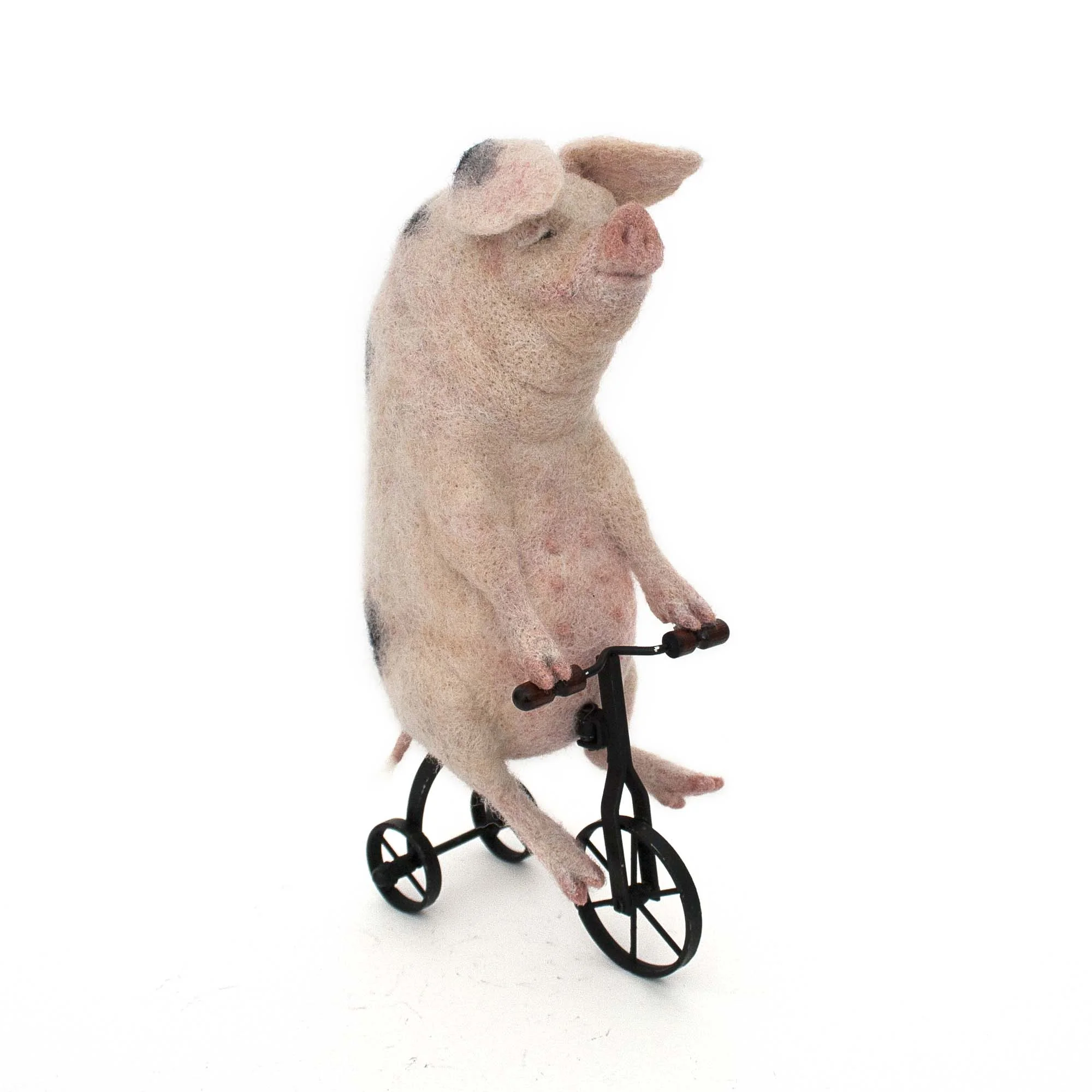 Needle Felted Pig On Wheels