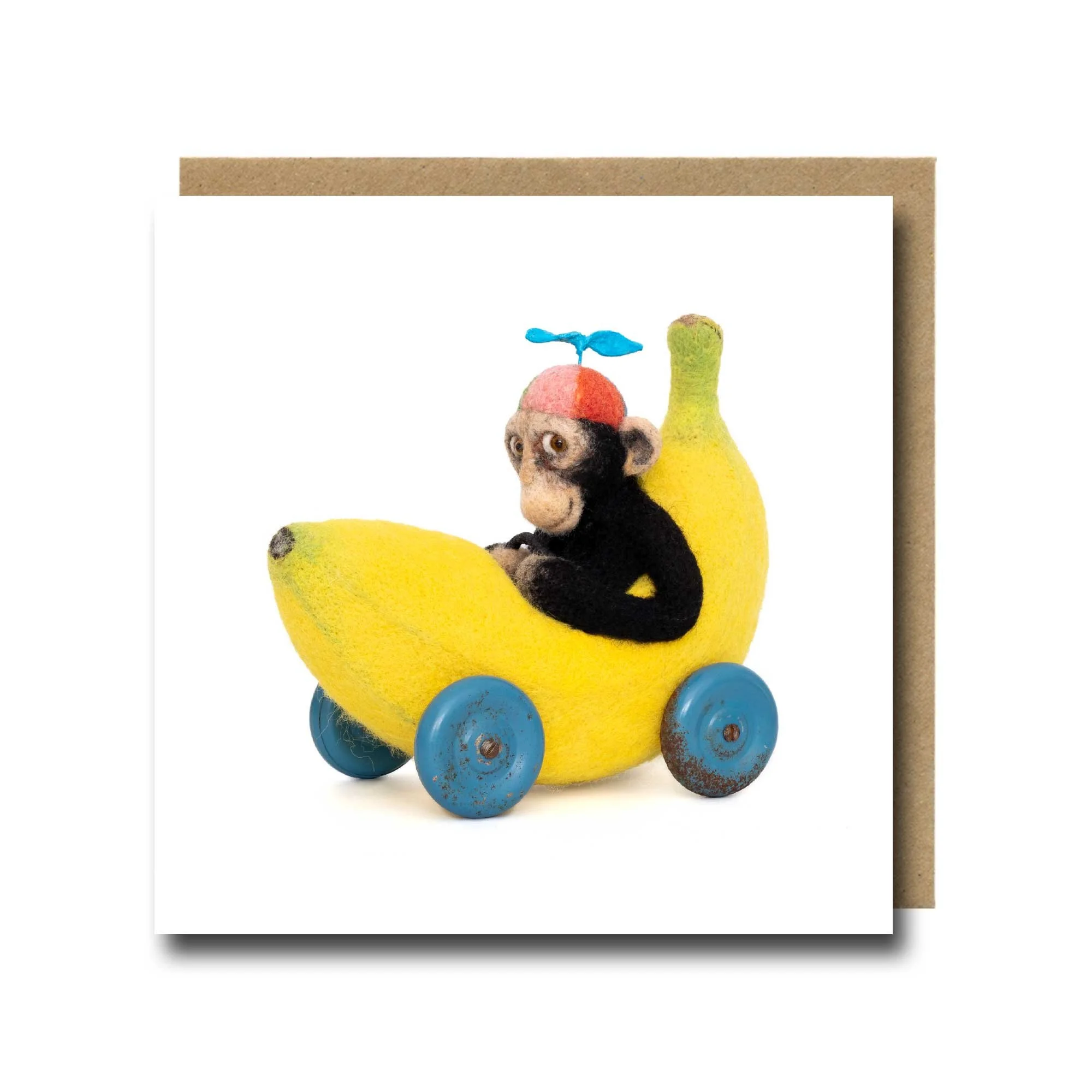Cheeky Chimp Banana Racer Art Card