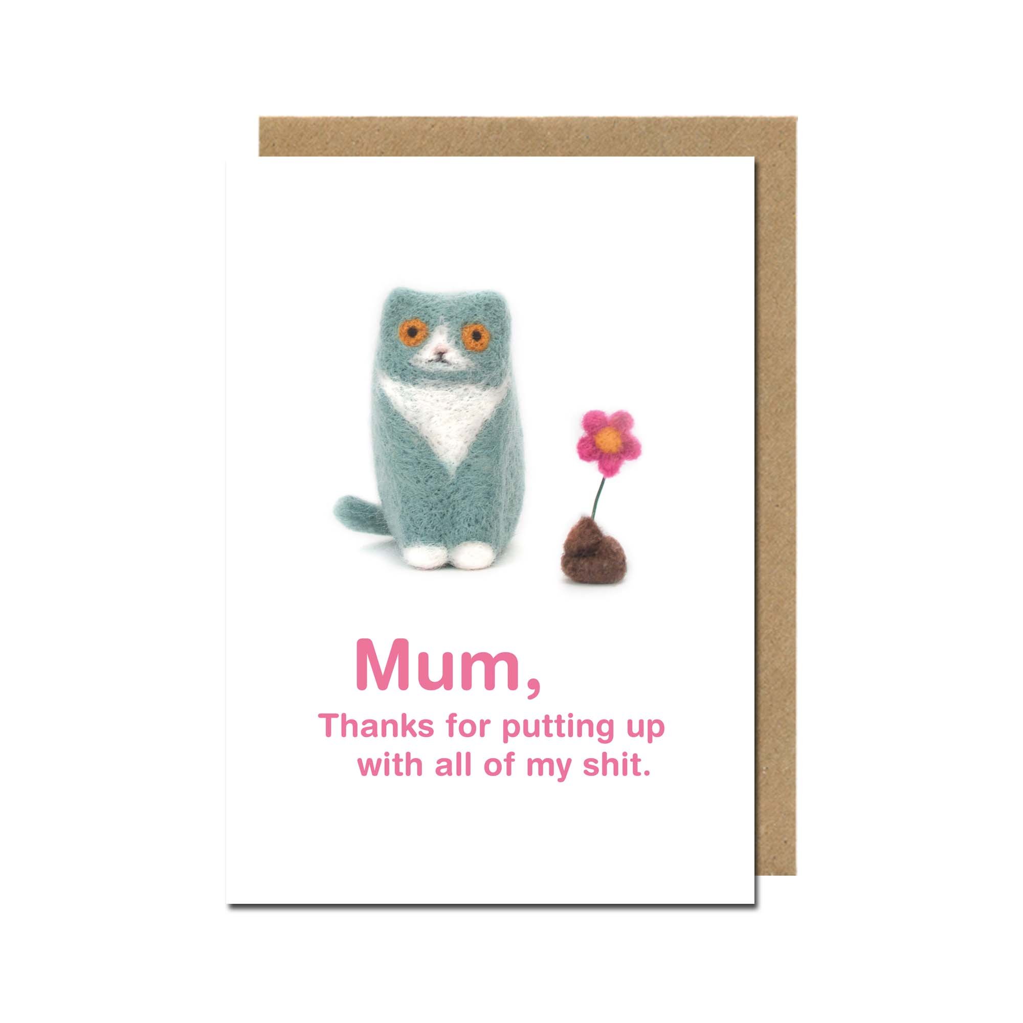 Mother's Day "Thank You" Funny Rude Cat Mum Card