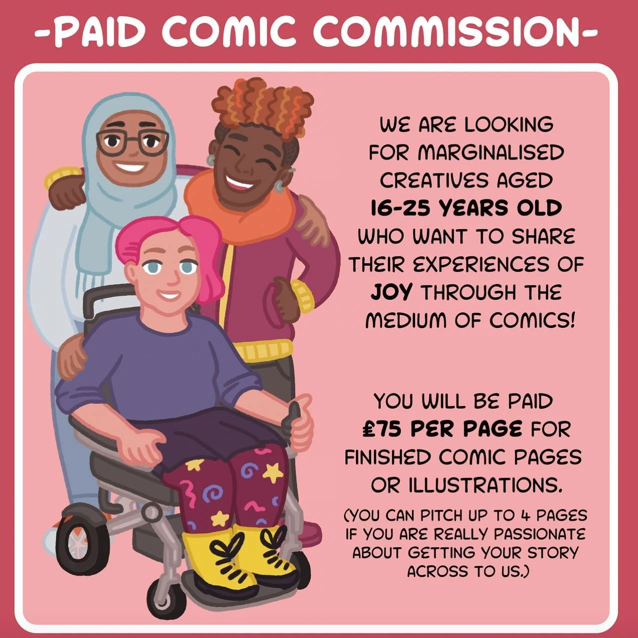 PAID COMIC ART CALL-0UT FOR YOUNG PEOPLE AGED 16-25