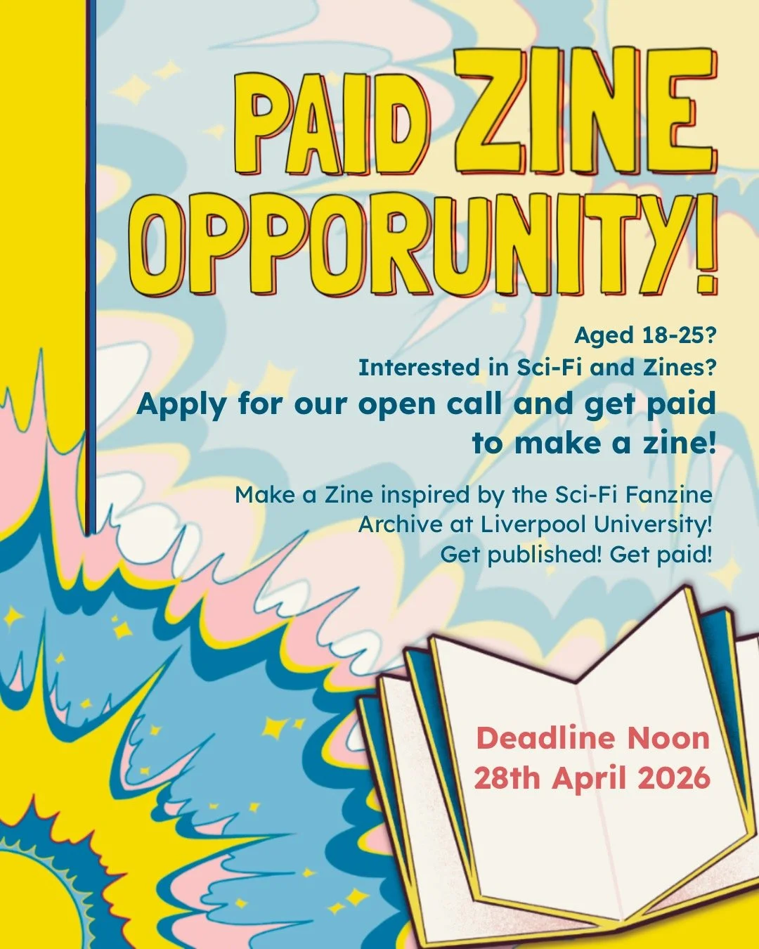 ✨Want to get paid to make a zine? Submit to our open call!✨

As part of our Zine Collective, we&rsquo;re collaborating with the Sci-Fi Fanzine Archive at Liverpool University to create a big collaborative zine, made up of shorter zines inspired by th