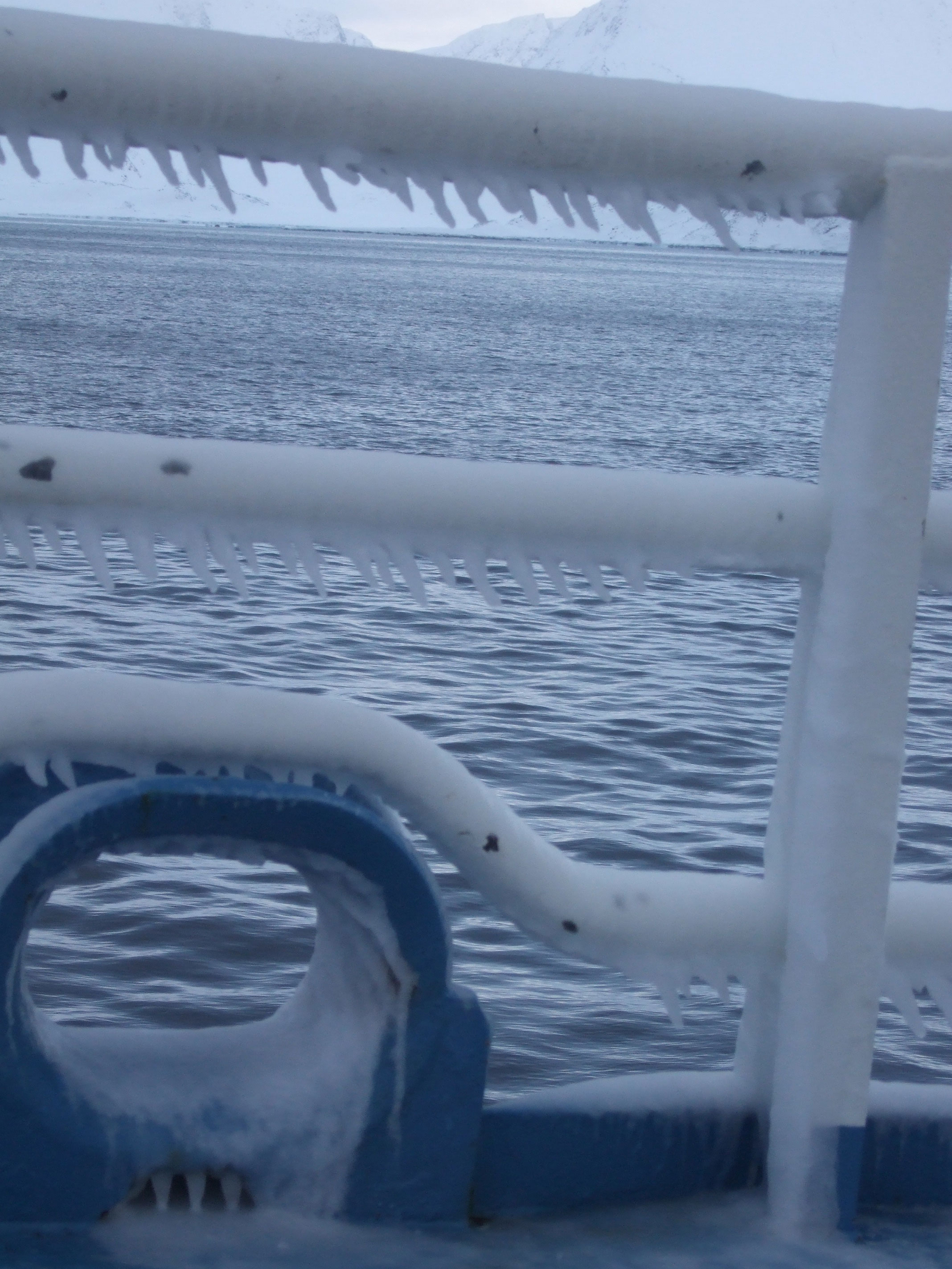 Ice on research vessel Lance