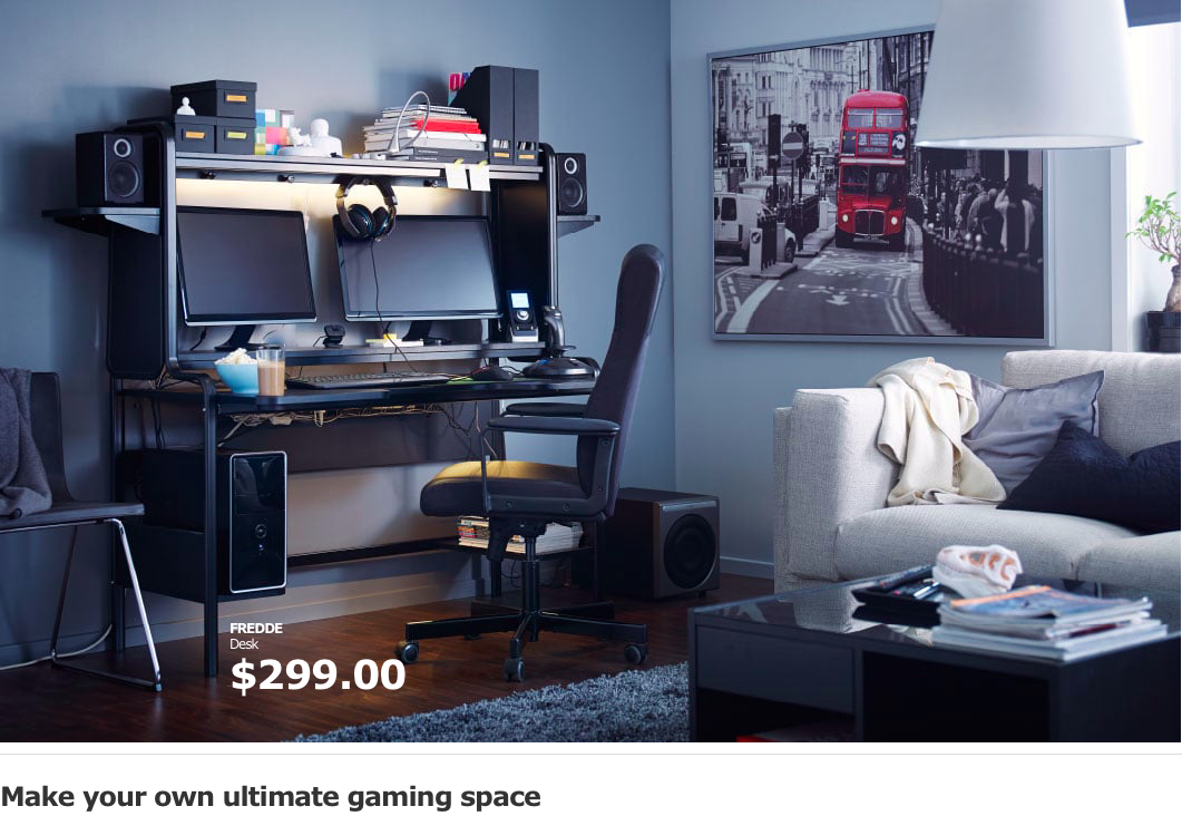 Ikea har lenge henvendt seg til gamere. Skjermdump: IKEA.com
