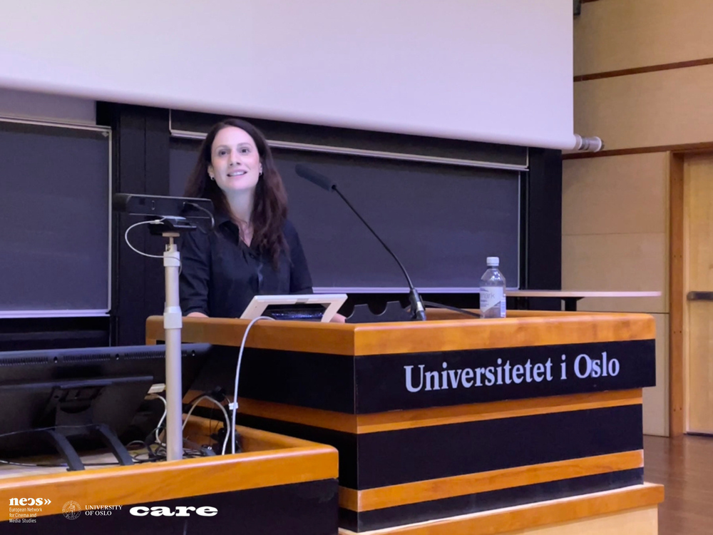 Kim Wilkins, Associate Professor and the current Head of the Program, IMK, at the Opening Ceremony of the NECS 2023 Conference. Photo: Salomé Chalandri