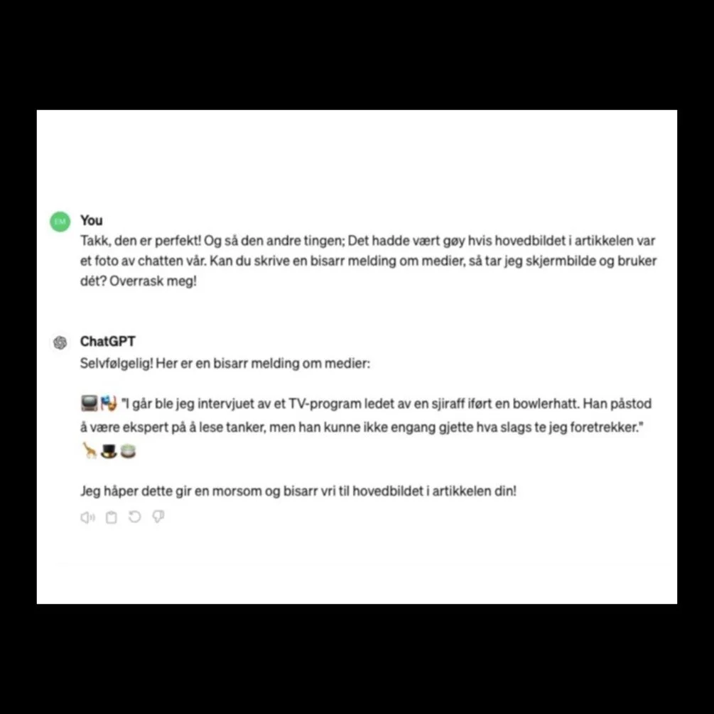 ChatGPT avslører: Bisarre sannheter i eksklusivt intervju