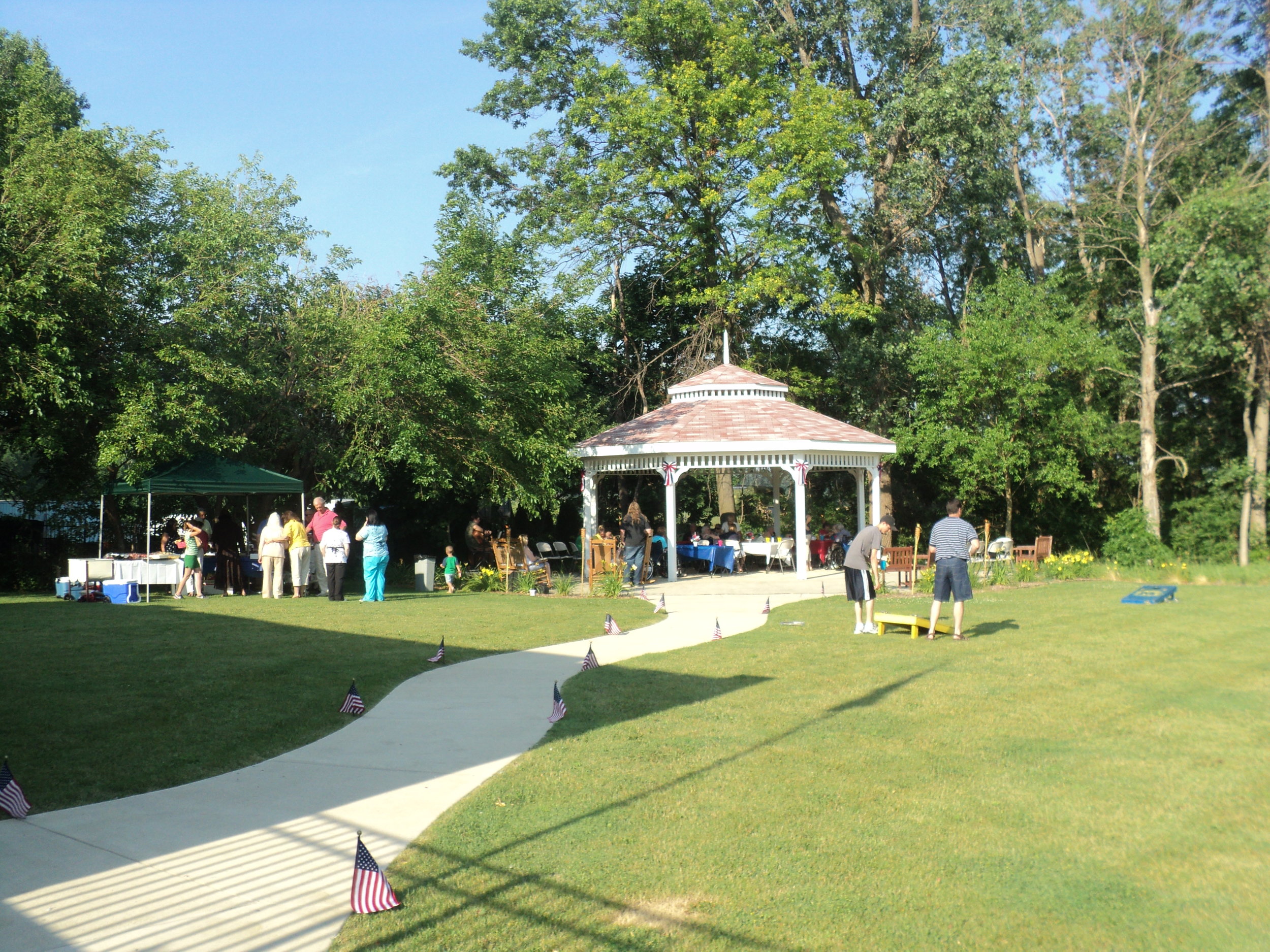 Our gazebo is the perfect spot to enjoy a bbq and shade on a warm summer's day. 