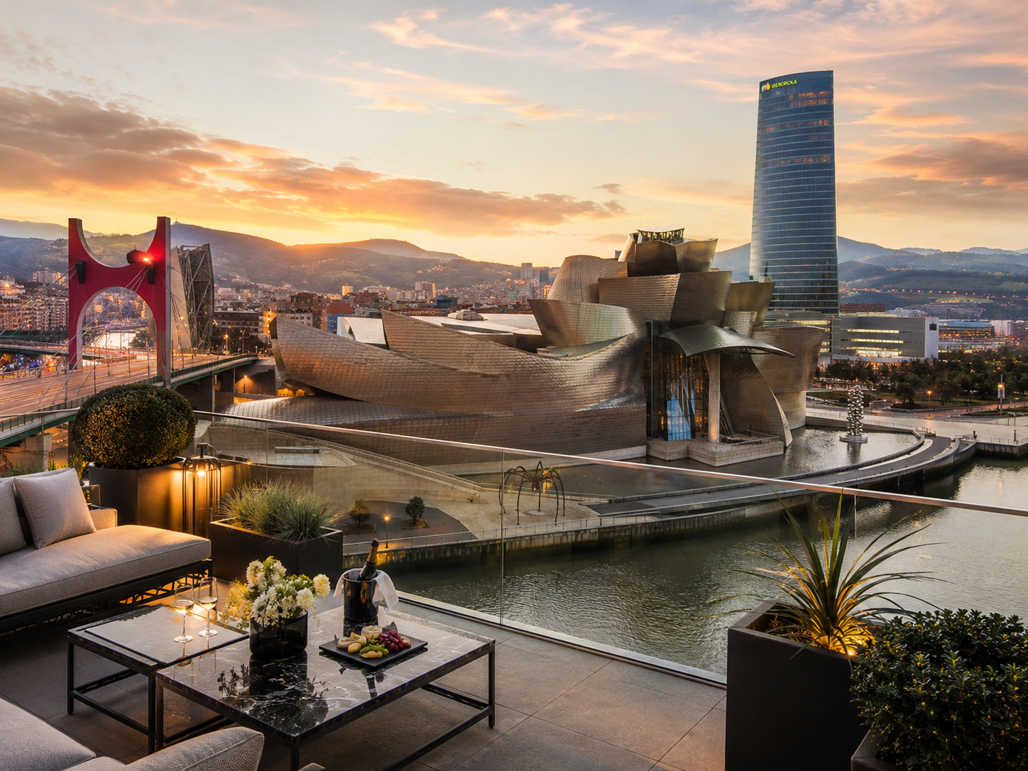 Vista de Bilbao con el Museo Guggenheim y la ría para representar la oportunidad de abrir una franquicia inmobiliaria Keller Williams en Bilbao.