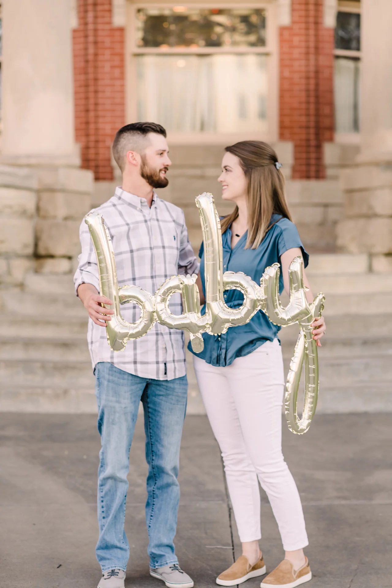 Callie + Tanner | Downtown Pregnancy Announcement