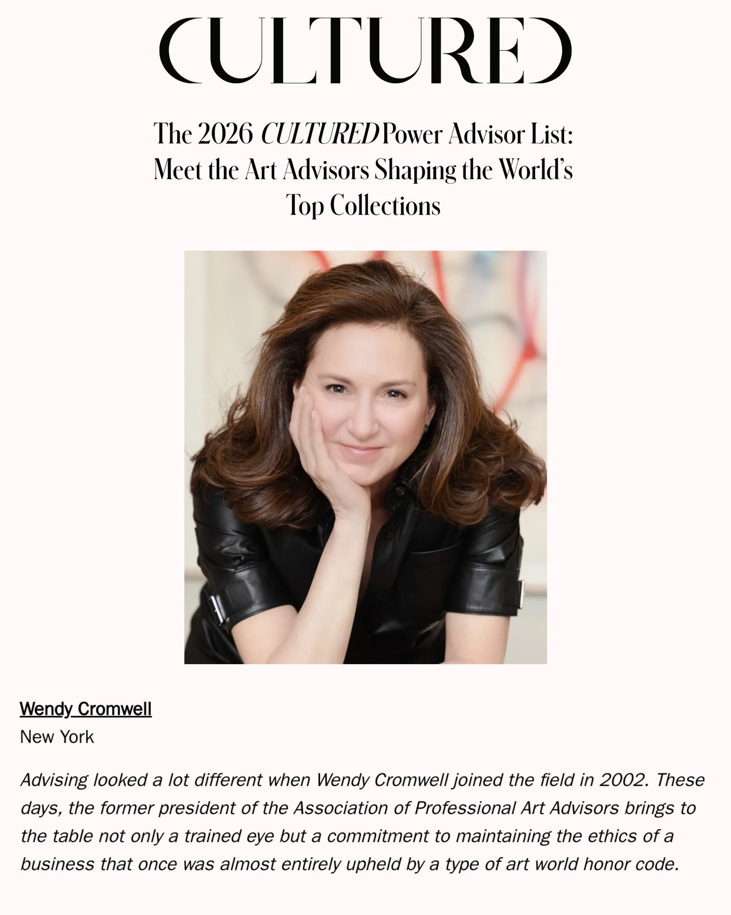 Thank you @cultured_mag!
It&rsquo;s an honor to be included in esteemed company with many colleagues and friends.