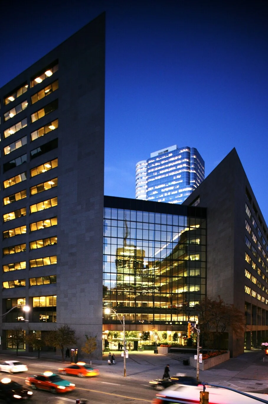 Exterior view of property at night viewed from across the street