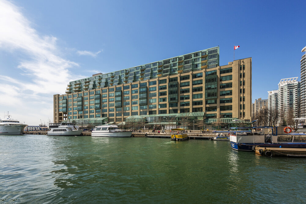 Exterior of 207 Queens Quay West from water