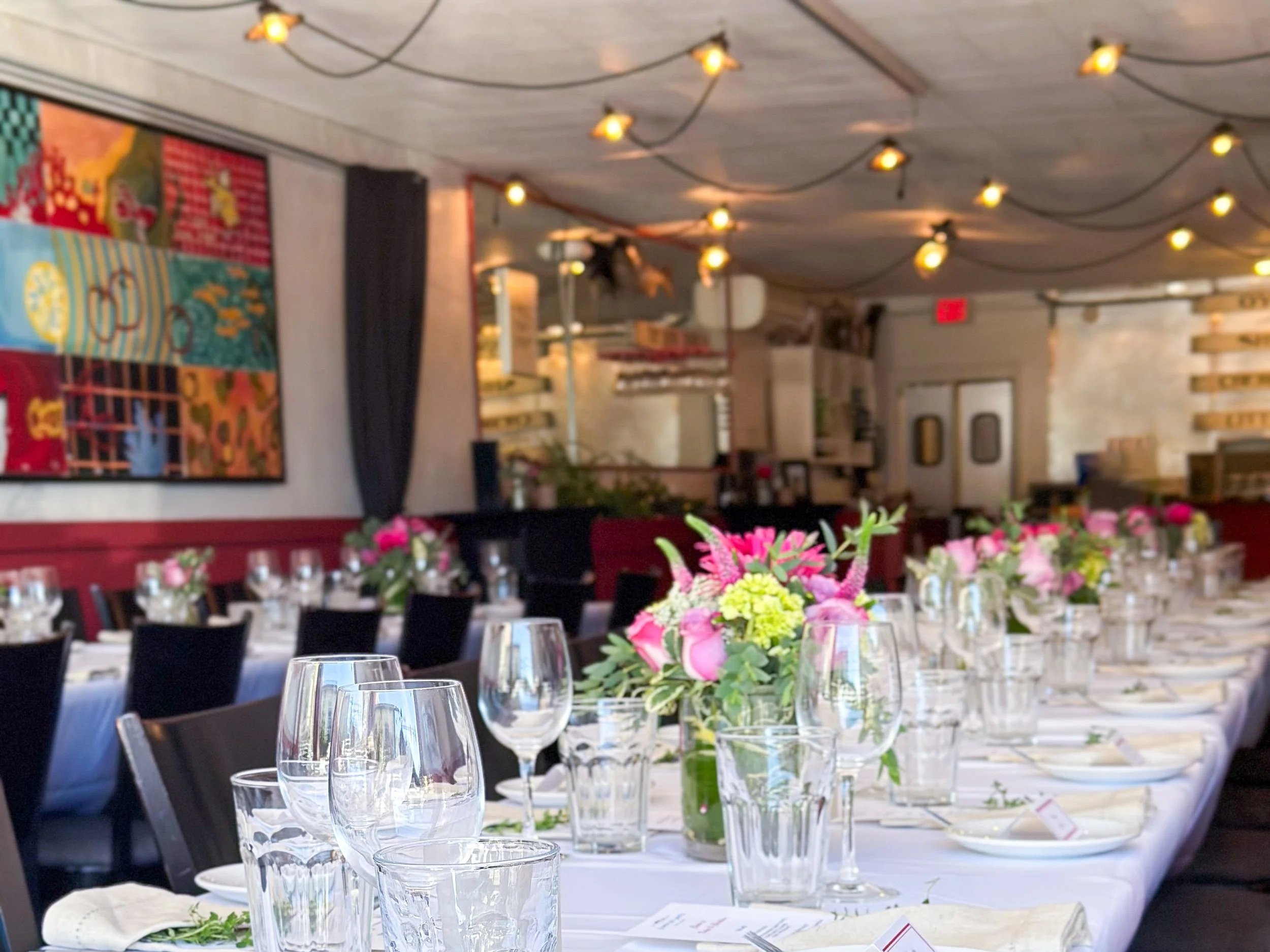 Raw Bar dining room set for a private event at Jumpin’ Jay’s Fish Café in Portsmouth, NH