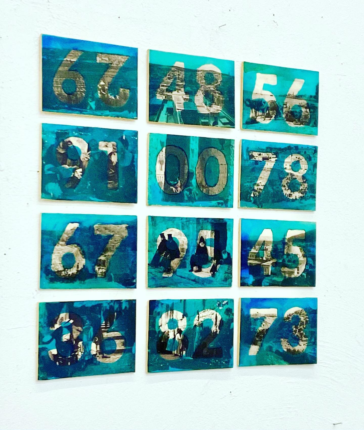 C. B., 1998 &ldquo;Postcards Palestina&rdquo;
Acrylic on postcards from early Palestina. The numbers represent historical dates of that region. ( Made during my residency at the Jerusalem Center of the Arts)
