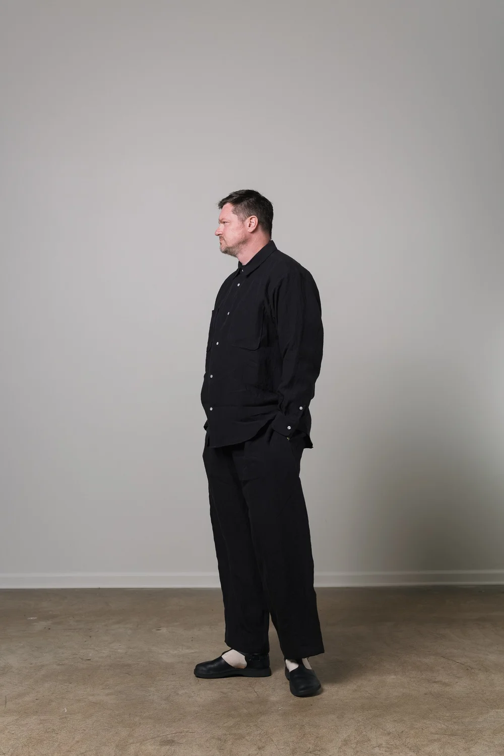 studio pant - black linen — William Frederick