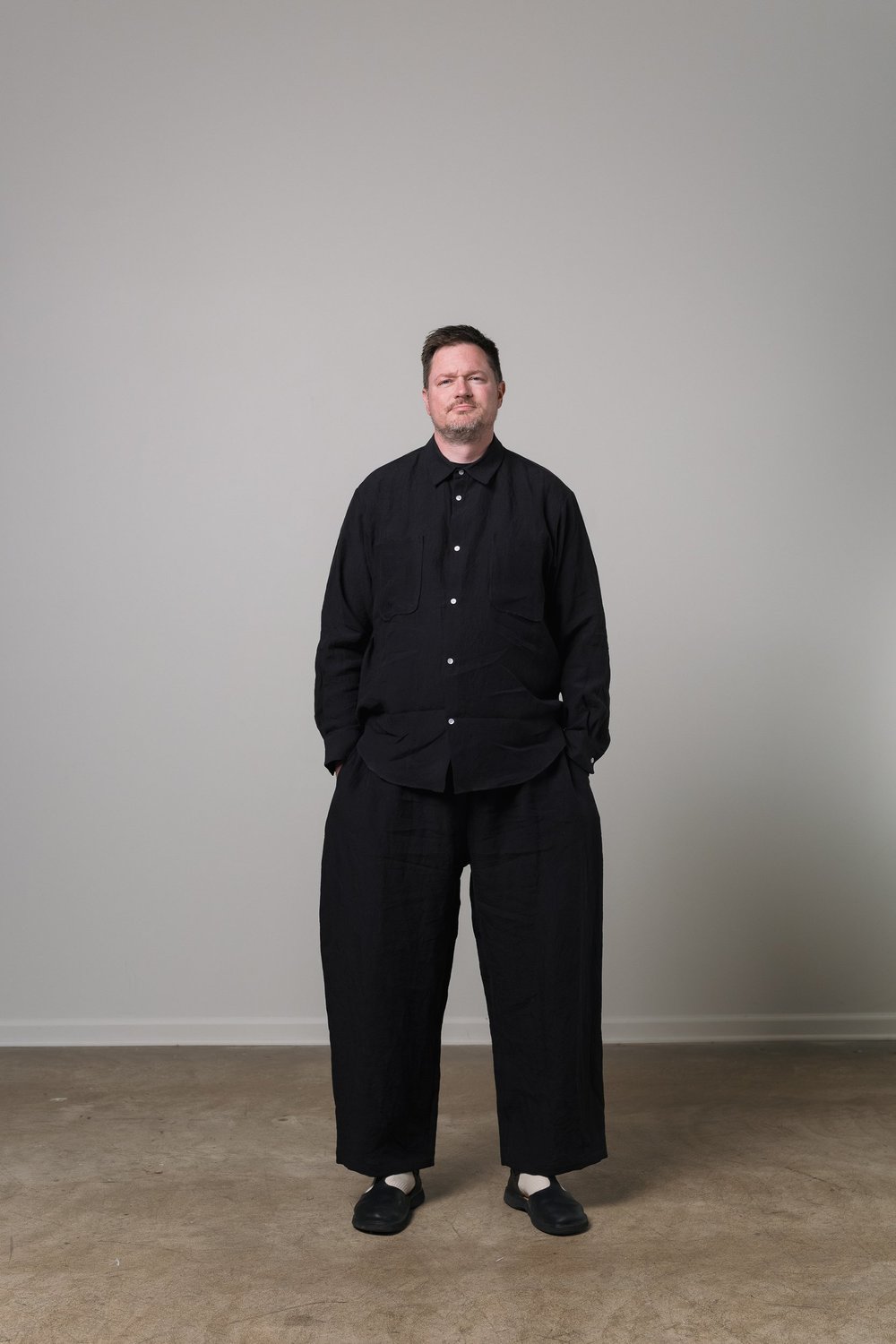 office shirt - black linen — William Frederick