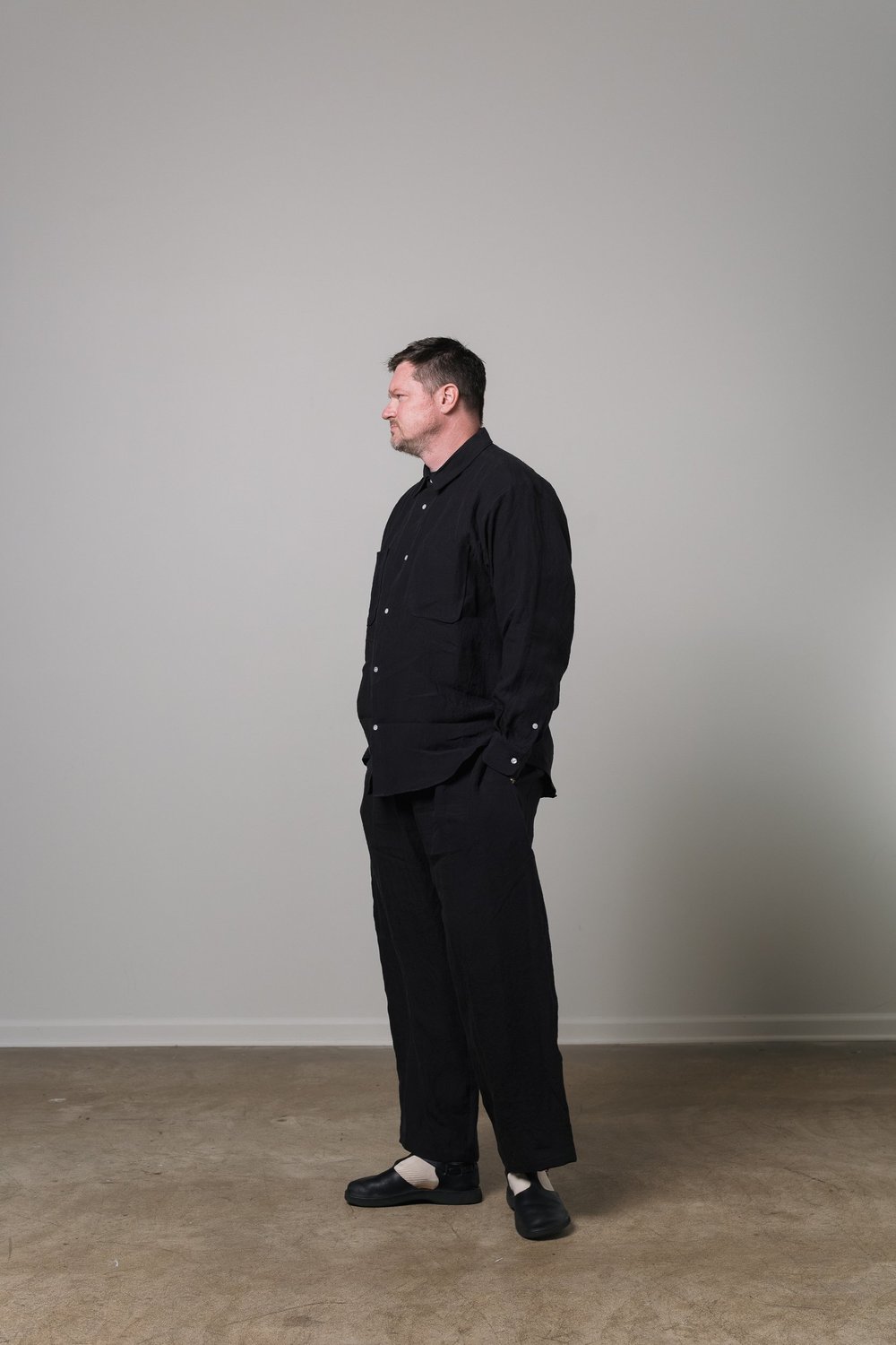 office shirt - black linen — William Frederick