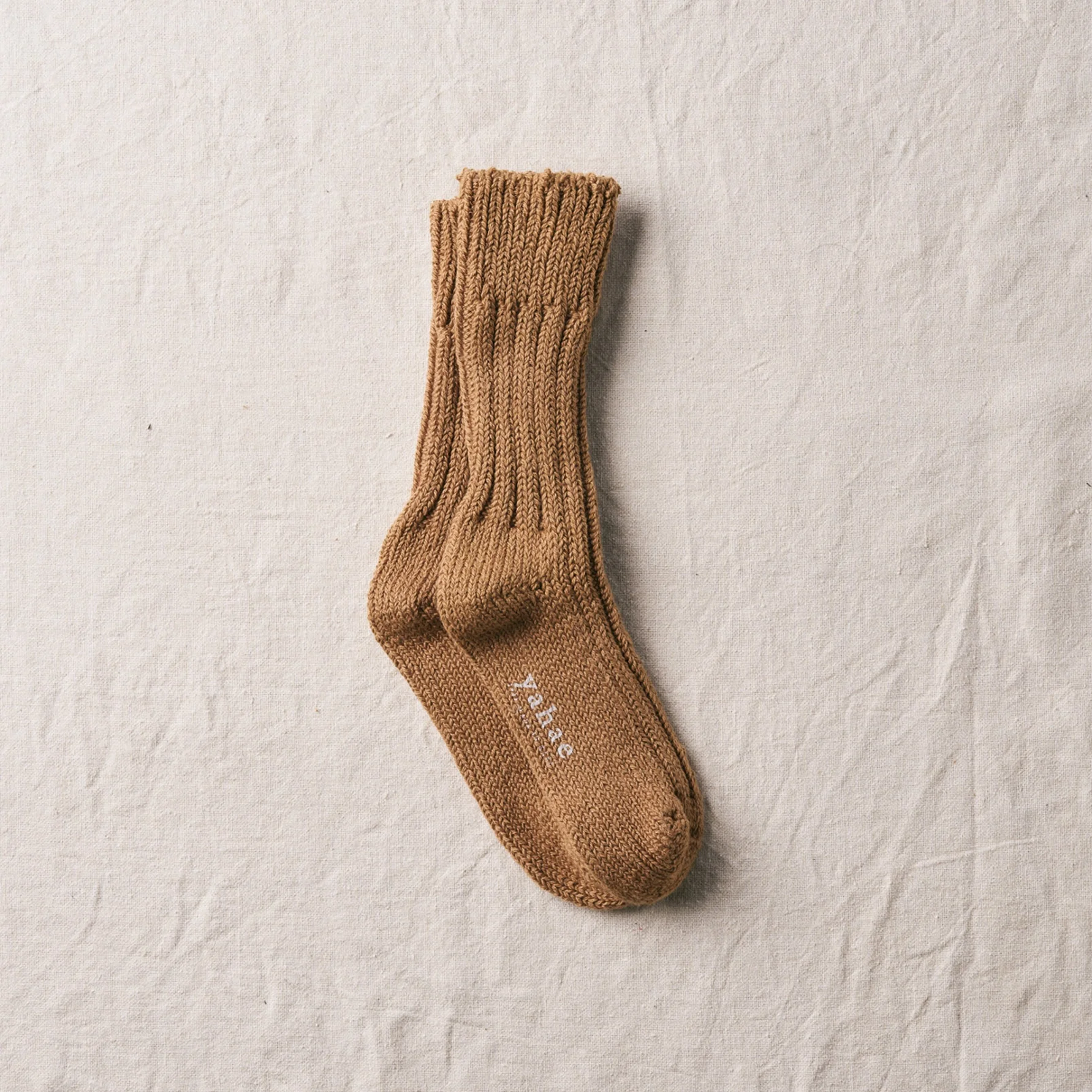 yahae - brown organic cotton low gauge sock