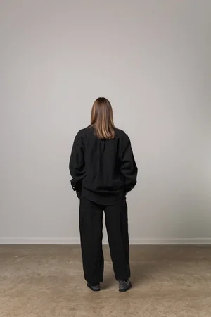studio pant - black linen — William Frederick