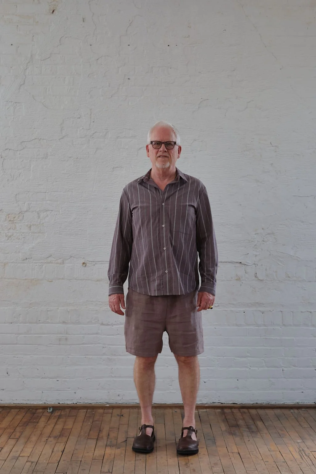 garden short - earl grey linen