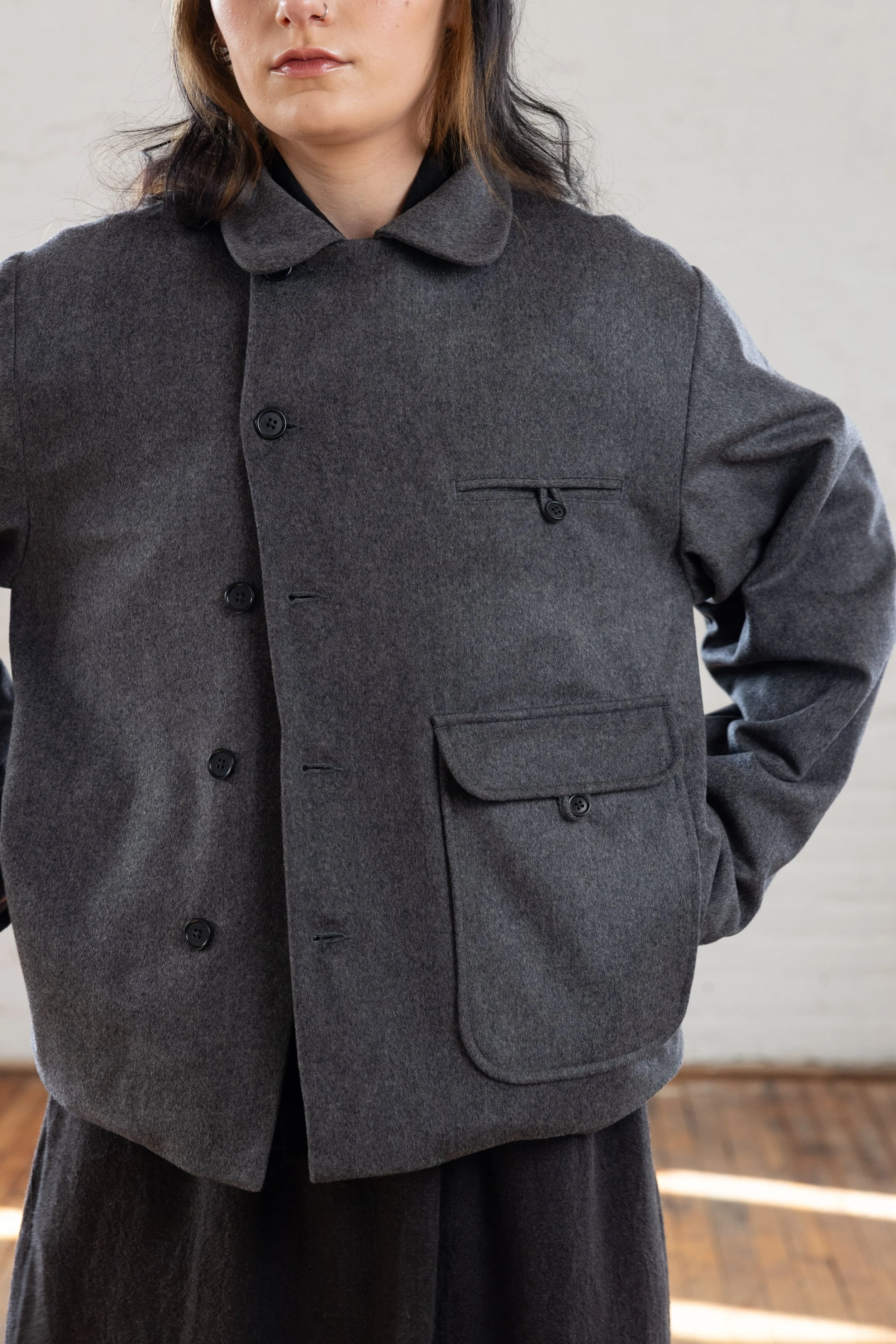 airport jacket - brushed wool cashmere herringbone