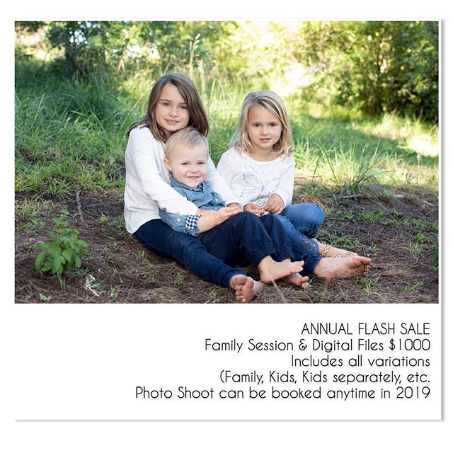 FLASH SALE - it&rsquo;s that time of the year!  Book now before you miss out on this amazing opportunity!  50% savings!  #katmonkphoto #prophotographer #katmonkphotography #portraitphotographer #portraits #familyphotographer #childrensphotographer #f