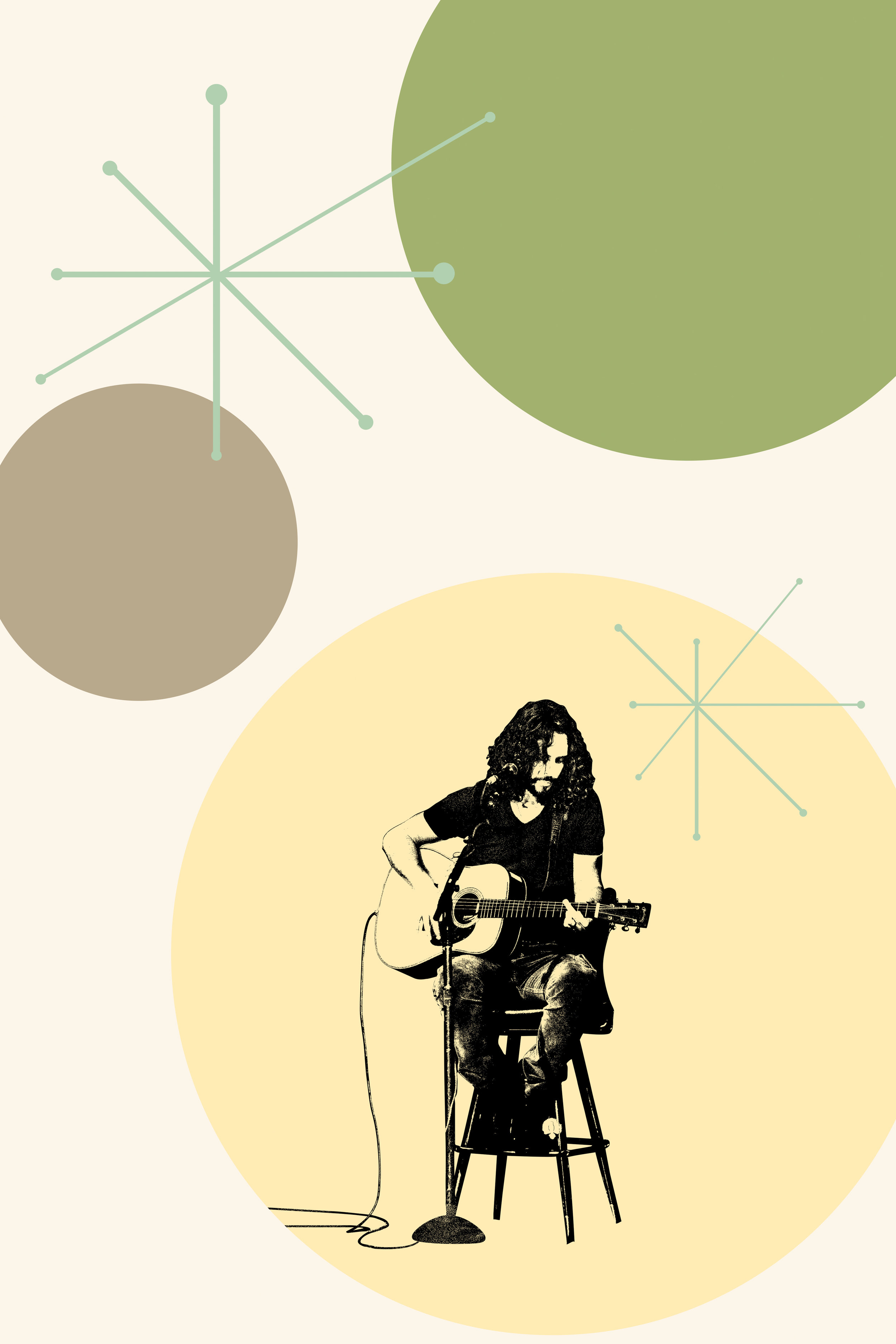 Circle Stars Mid Century 