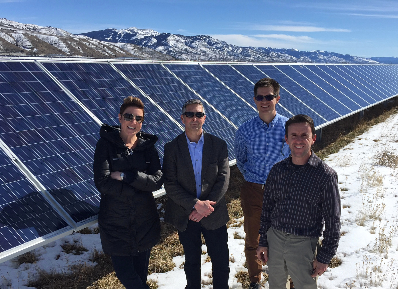  Okay, the snow hadn’t melted here quite yet, but…  We took a site visit to the Black Cap Solar Facility outside  Lakeview , after we held a public information meeting on the proposed  Blue Marmot Solar Energy Facility  in town. 