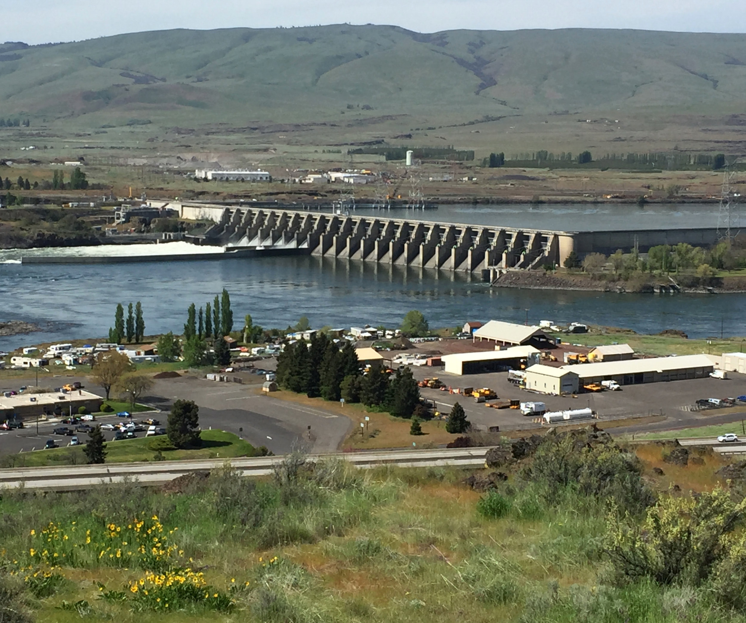  The Dalles Dam , just east of  The Dalles , opened in 1957 after five years of construction.     