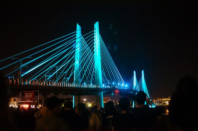 Tilikum Crossing at Night