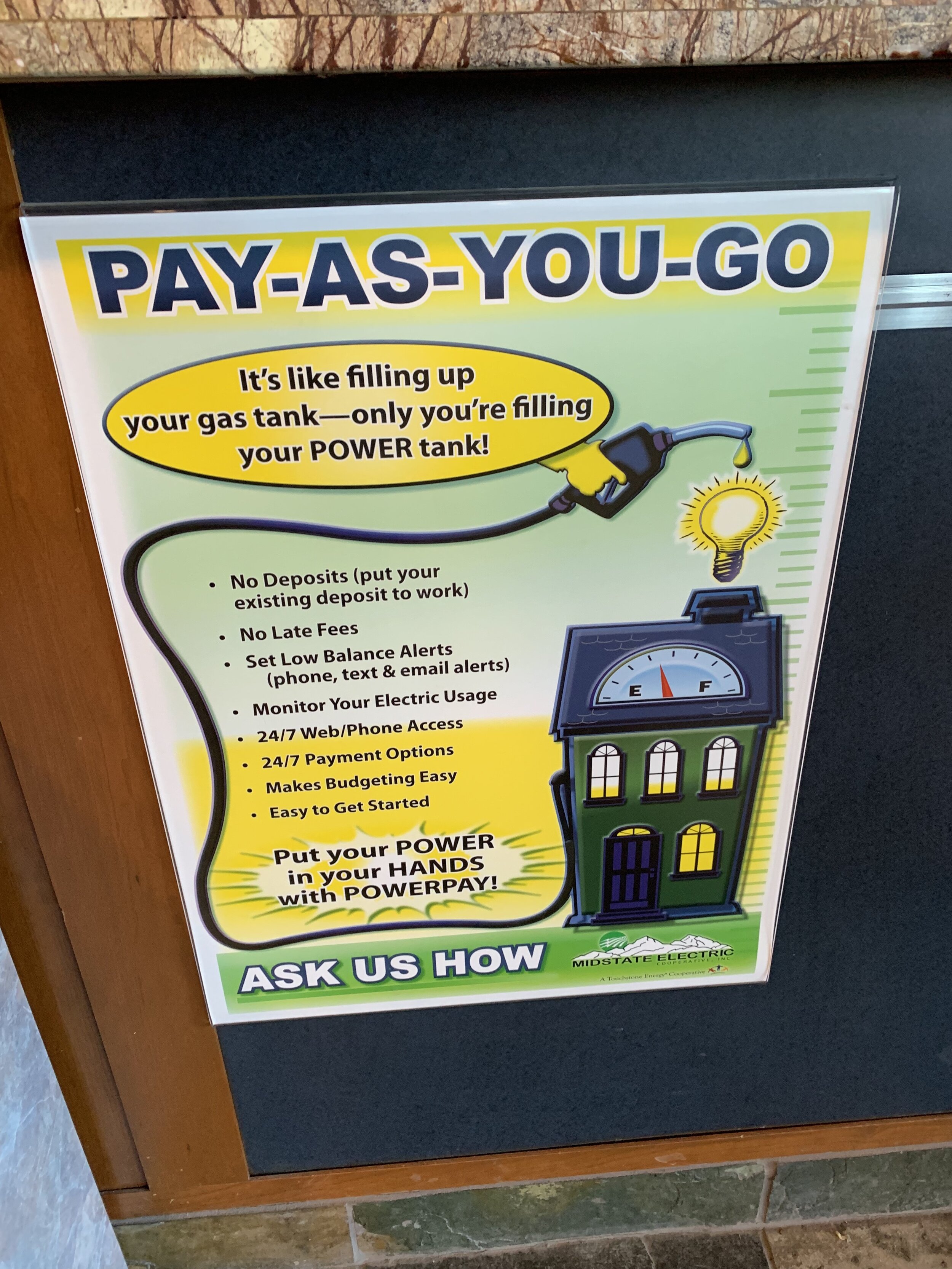 Midstate Electric Co-op offers a pay-as-you go program