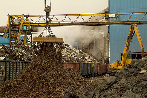 Cascade Steel Rolling Mill scrap metal yard. Photo courtesy of Cascade Steel.