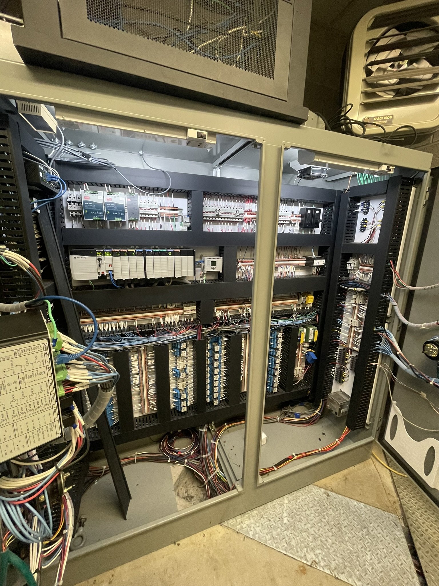  The Computer and electrical wiring required for the new “smart” version of the power generation plant at FID’s Peter’s Drive plant. A local electrician was able to wire this in one day! 