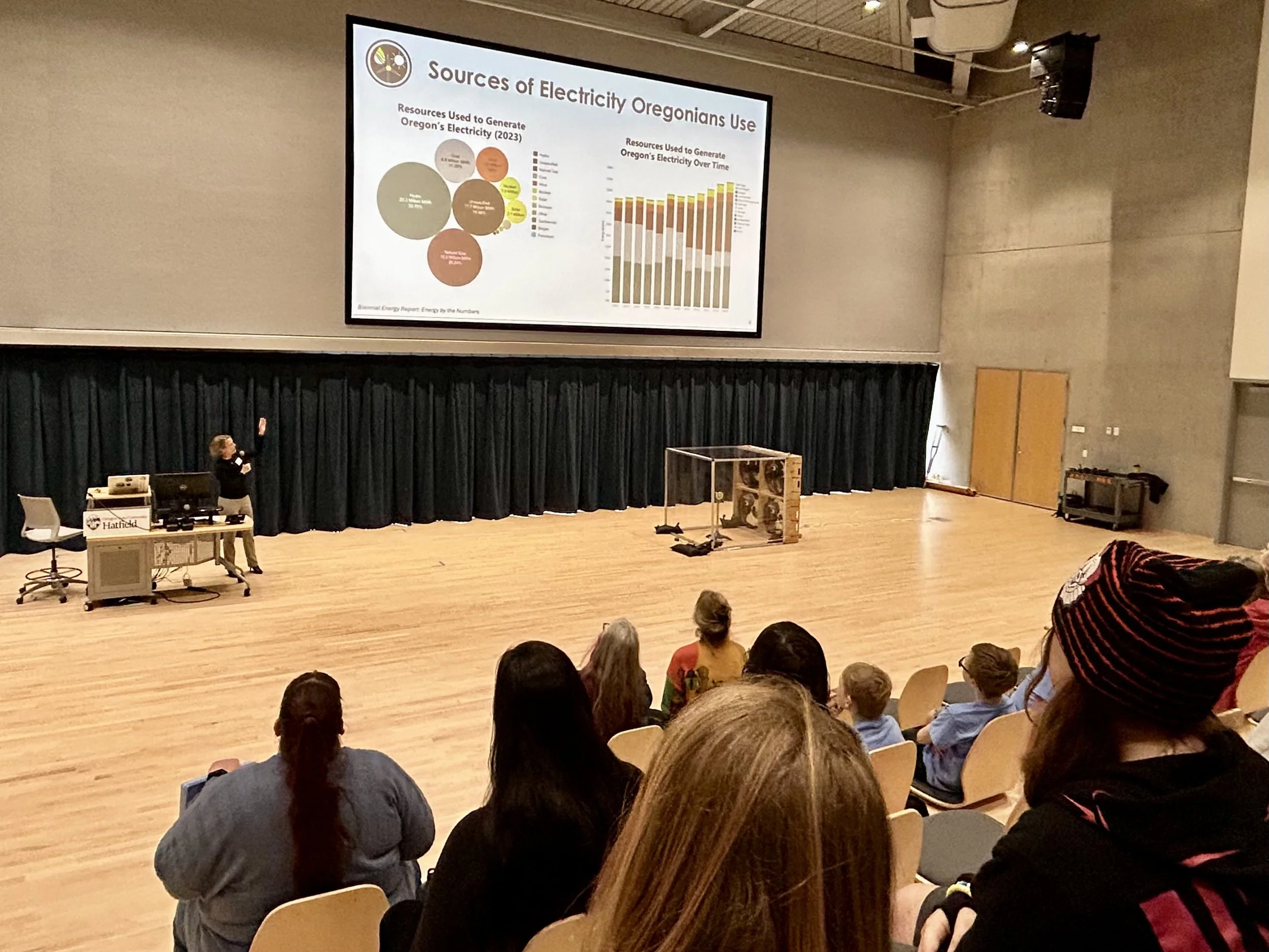 ODOE Director Janine Benner presents to coastal students.