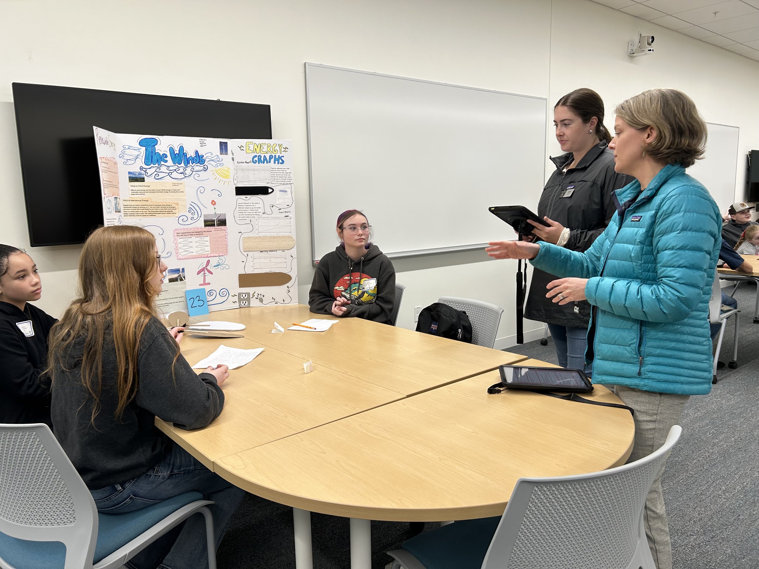 Director Benner discusses a wind project created by middle school students.