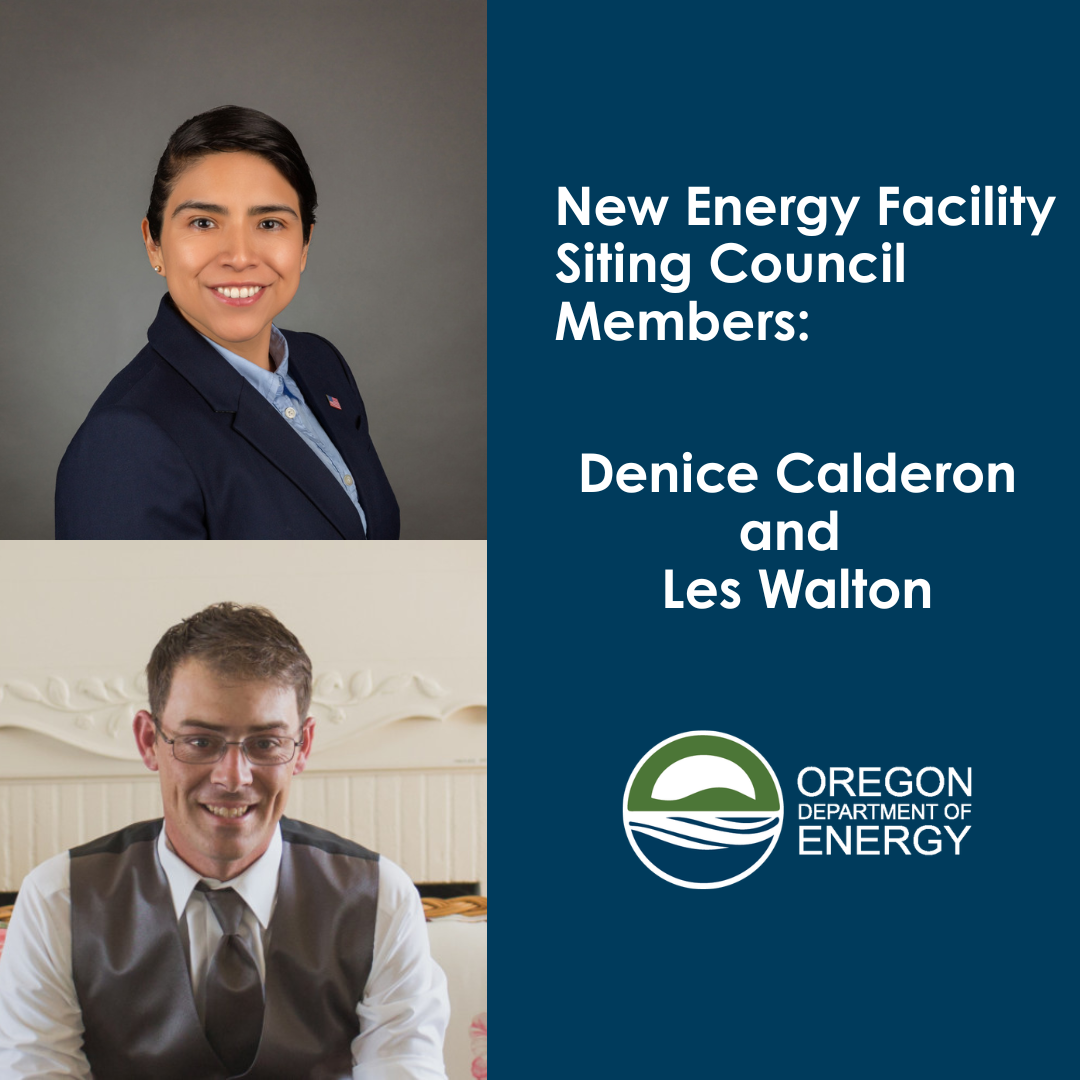 Senate Confirms Denice Calderon and Les Walton as Energy Facility Siting Council’s Newest Members